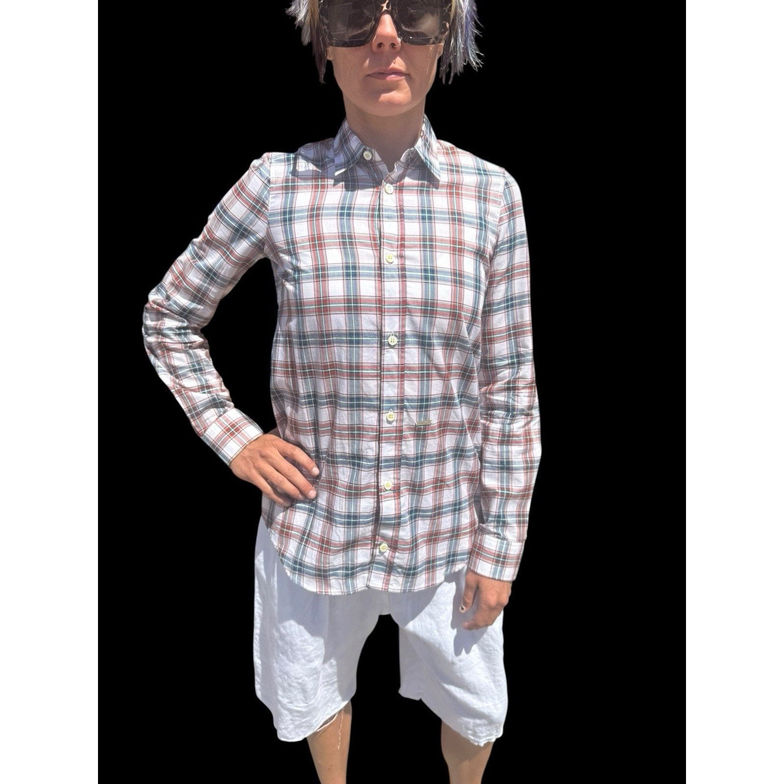 Dsquared2 DSQUARED2 Small Italian Plaid Button Down Shirt Size S / US 4 / IT 40 - 1 Thumbnail