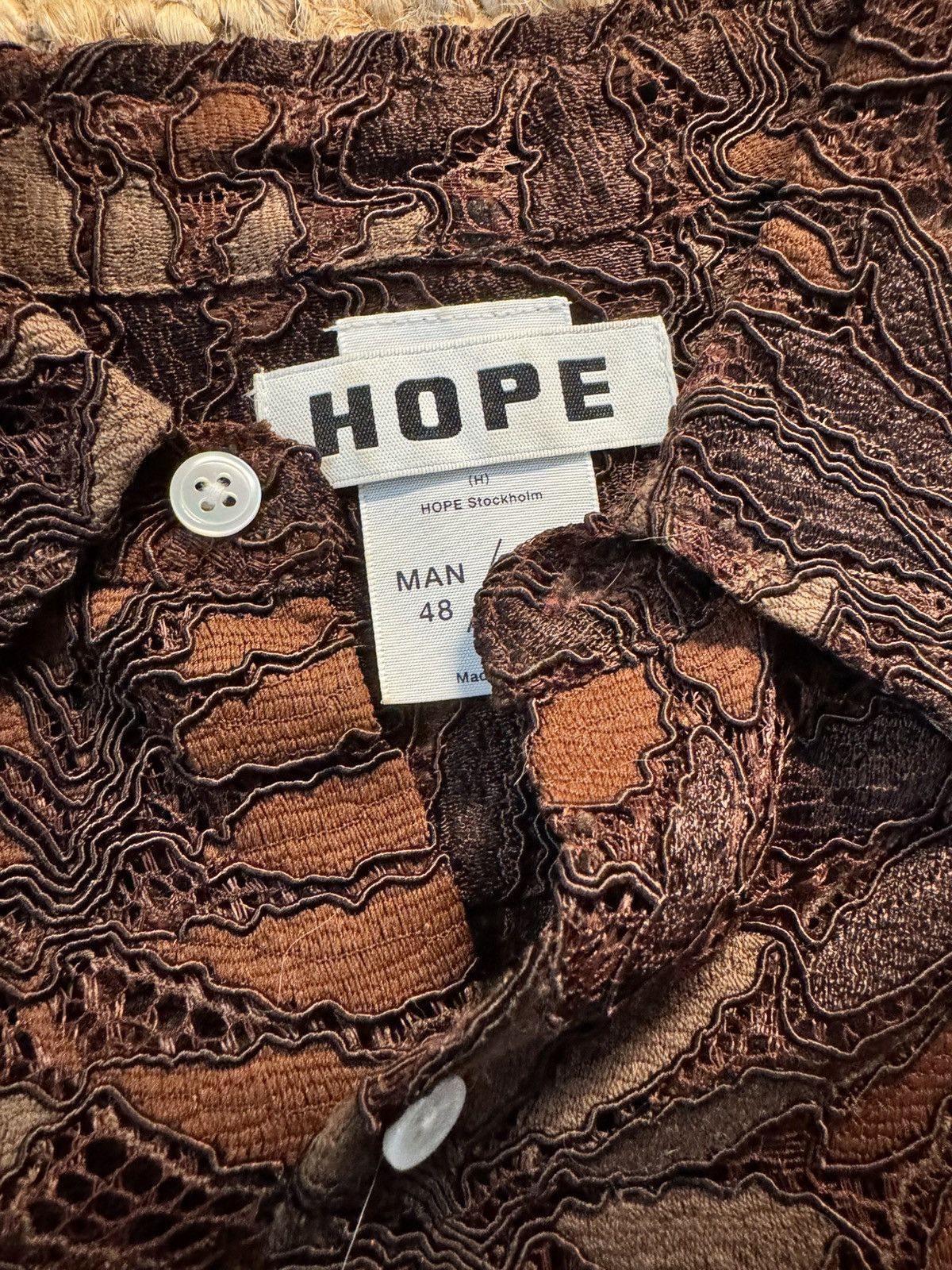 Hope Hope Stockholm brwon air clean lace shirt Size US M / EU 48-50 / 2 - 3 Thumbnail