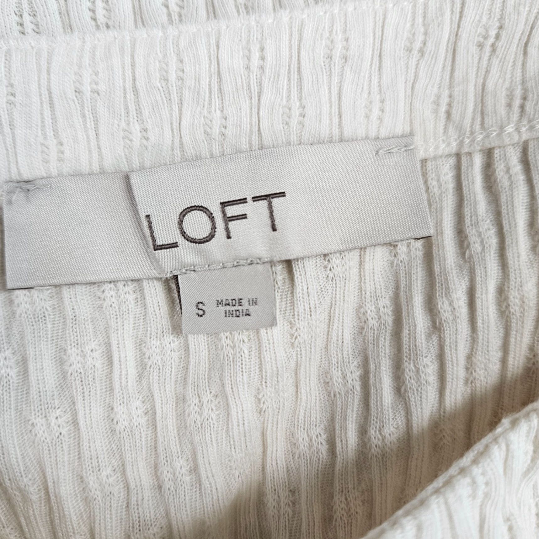 Loft VINTAGE LOFT Ann Taylor Womens Top Blouse Shirt Ivory Long Sleeve Cotton Blend S Small Womens Size S / US 4 / IT 40 - 6 Thumbnail