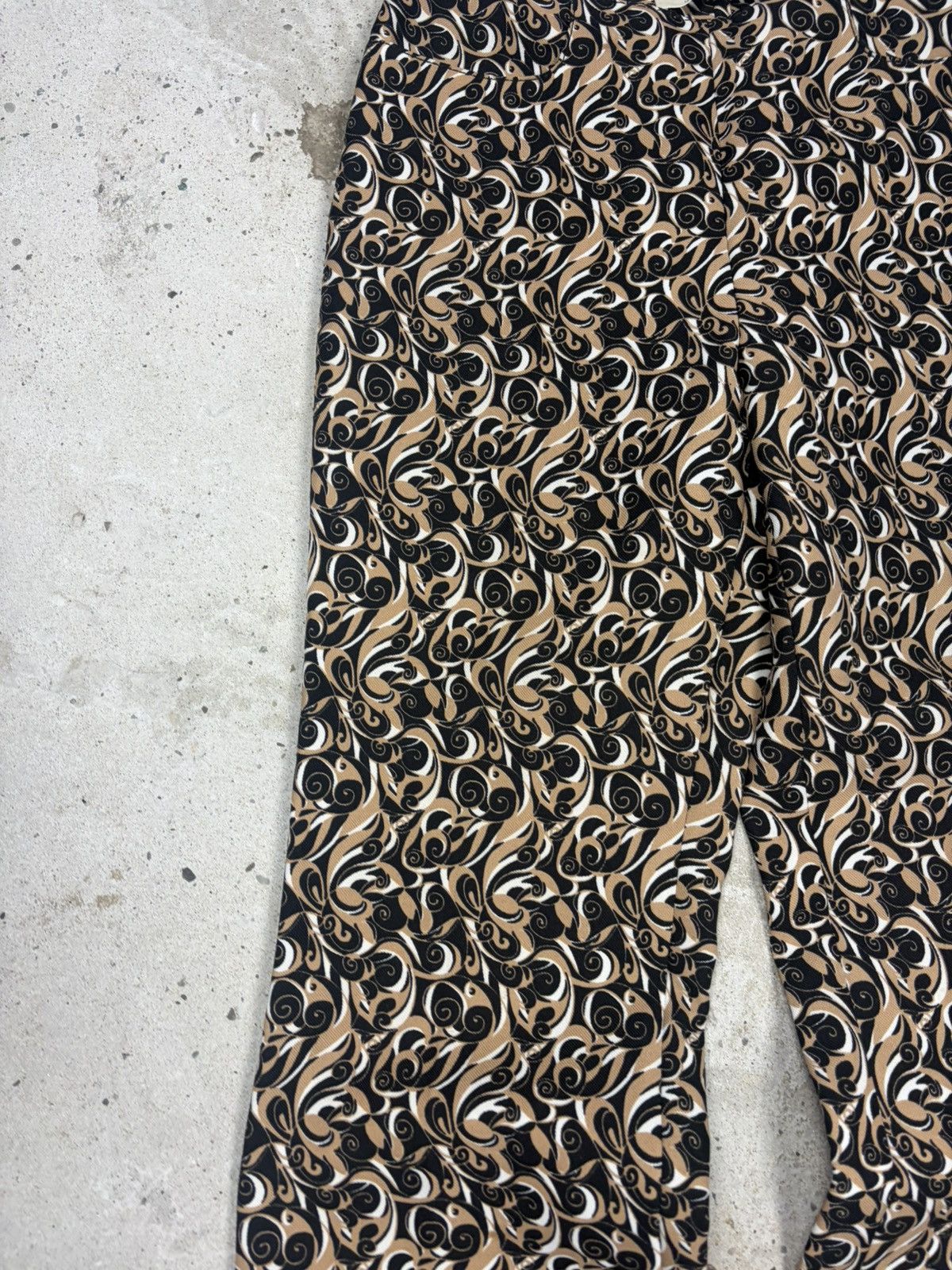Miu Miu Miu Miu FW 2000 Abstract Geometric Print Flare Pants Bootcut Size 27" / US 4 / IT 40 - 8 Thumbnail