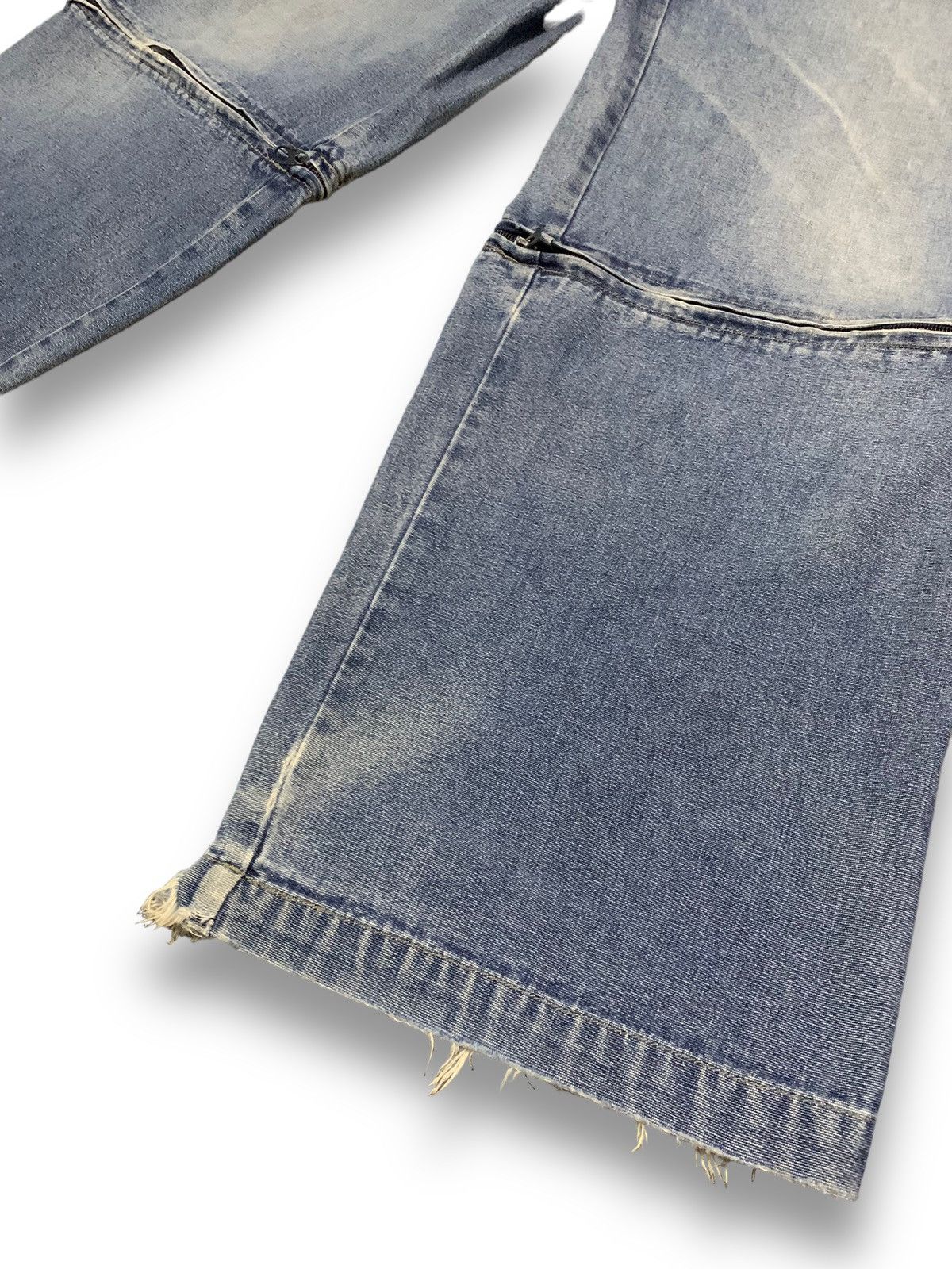 JNCO Vintage Soul USA Blue Washed Baggy Distressed Jorts Jeans Size US 31 - 9 Thumbnail