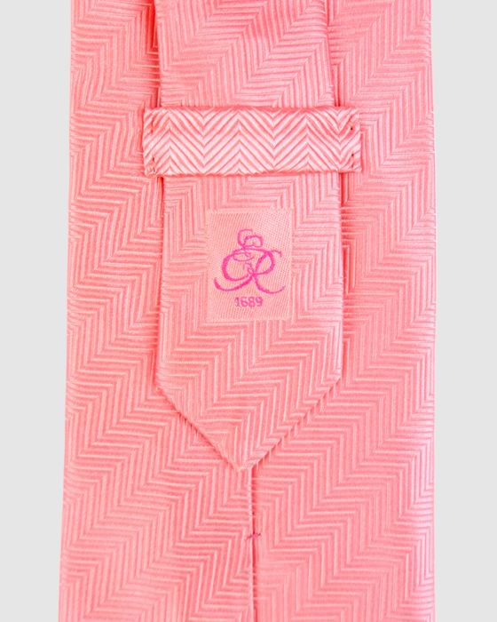 Ede And Ravenscroft Pastel Pink Pure Silk Herringbone Tie | Grailed