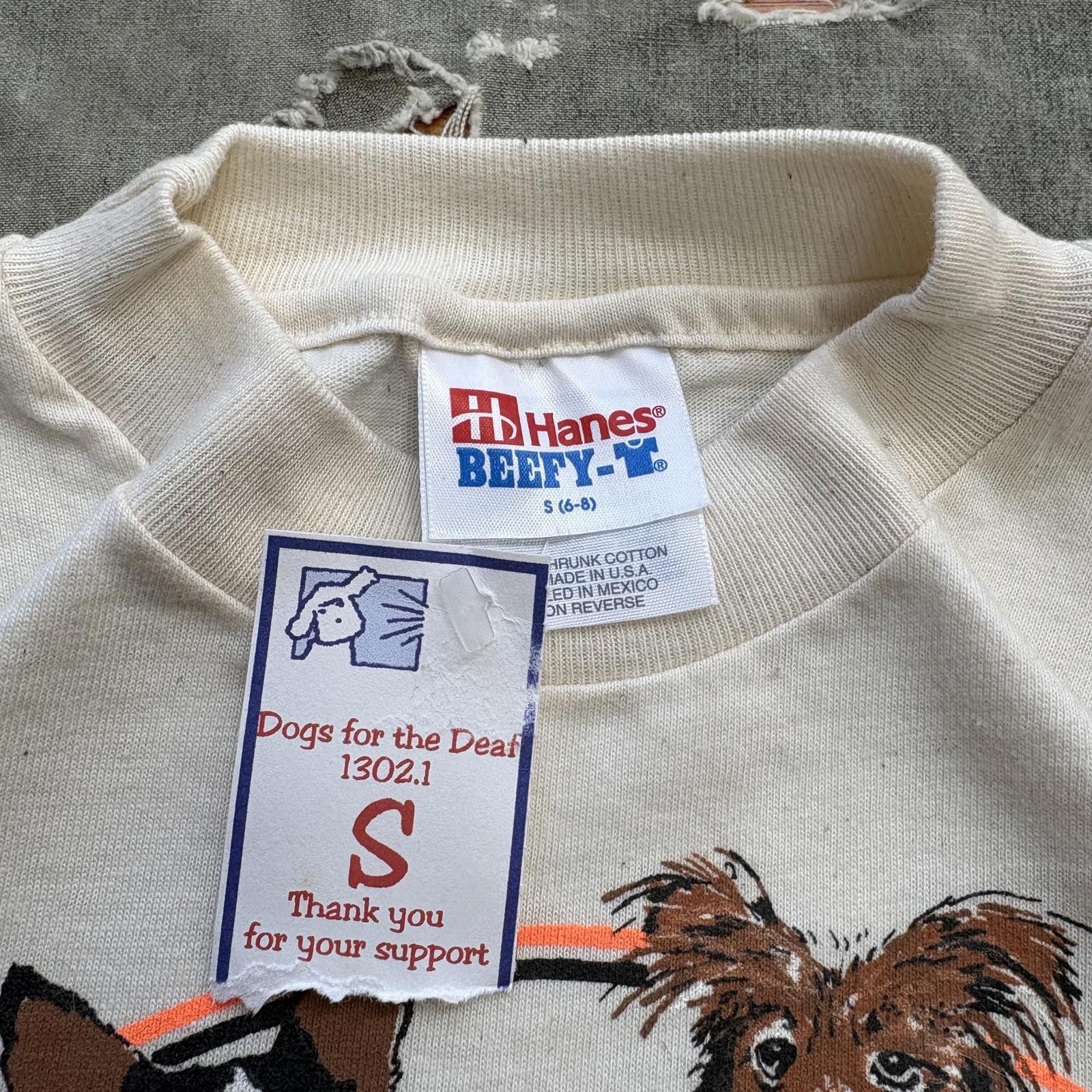 Hanes Vintage 90s Y2K New With Tags Cute Dogs For The Deaf Shirt Size S / US 4 / IT 40 - 3 Thumbnail