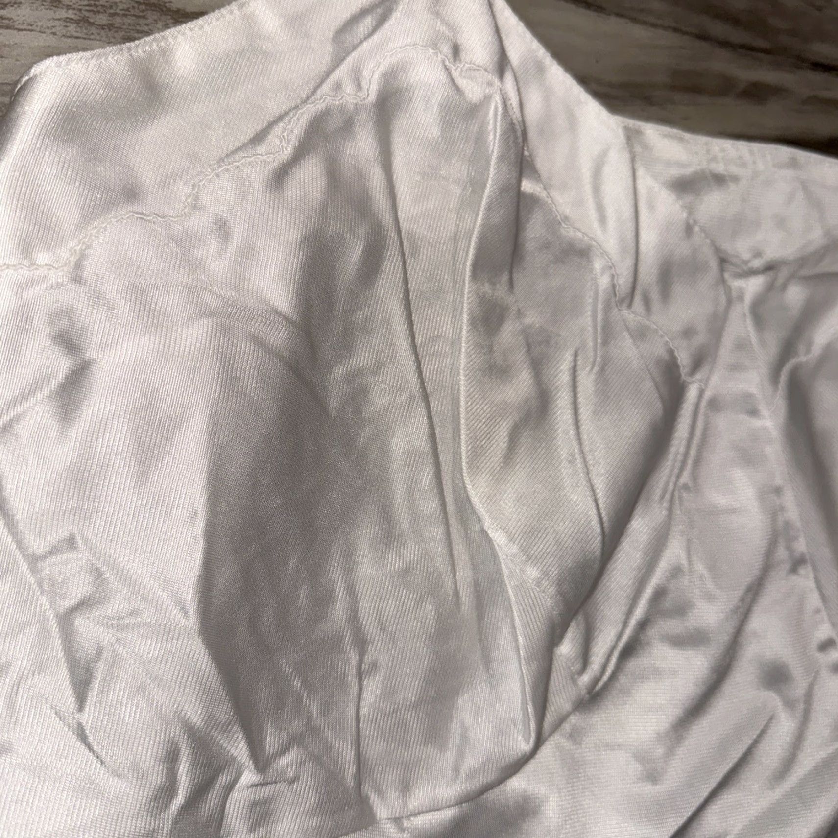 Sears VINTAGE Sears Camisole Top Slip White Nylon Anti Cling Adjustable Strap Women's Regular 42 Satin Silky Comfort Classic Lingerie Size M / US 6-8 / IT 42-44 - 5 Thumbnail
