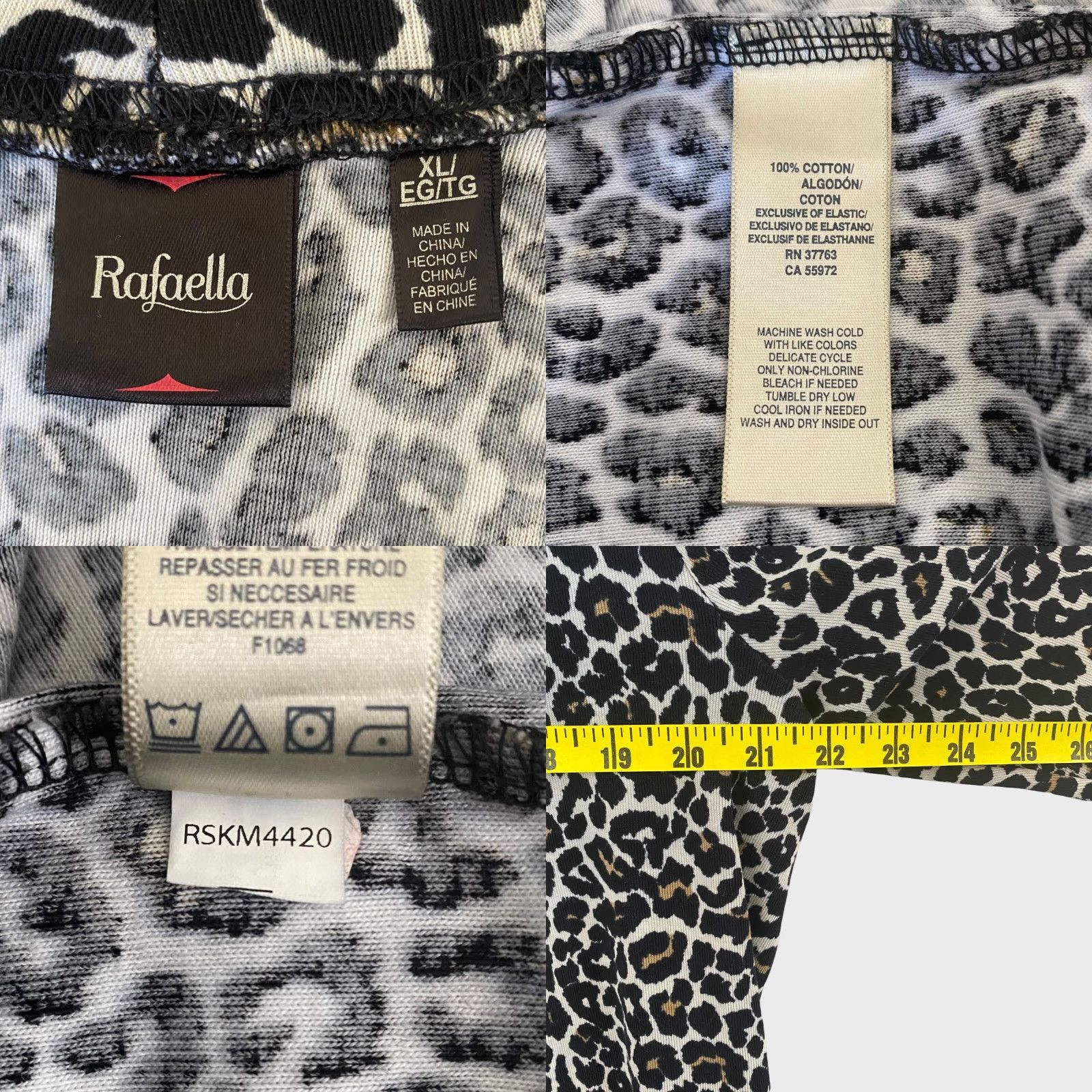 Vintage Rafaella Open Front Leopard Print Cardigan Sweater Womens XL Black Brown Casual Size XL / US 12-14 / IT 48-50 - 8 Thumbnail
