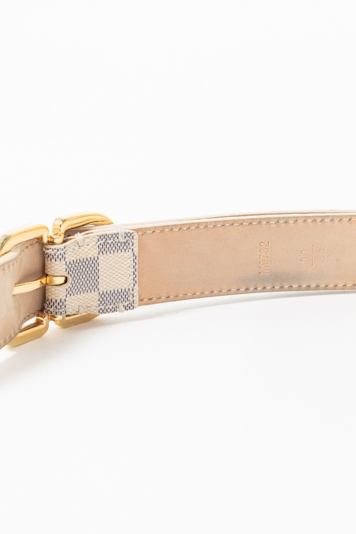 Louis Vuitton Louis Vuitton Damier Azur Canvas Mini Belt Size ONE SIZE - 5 Thumbnail