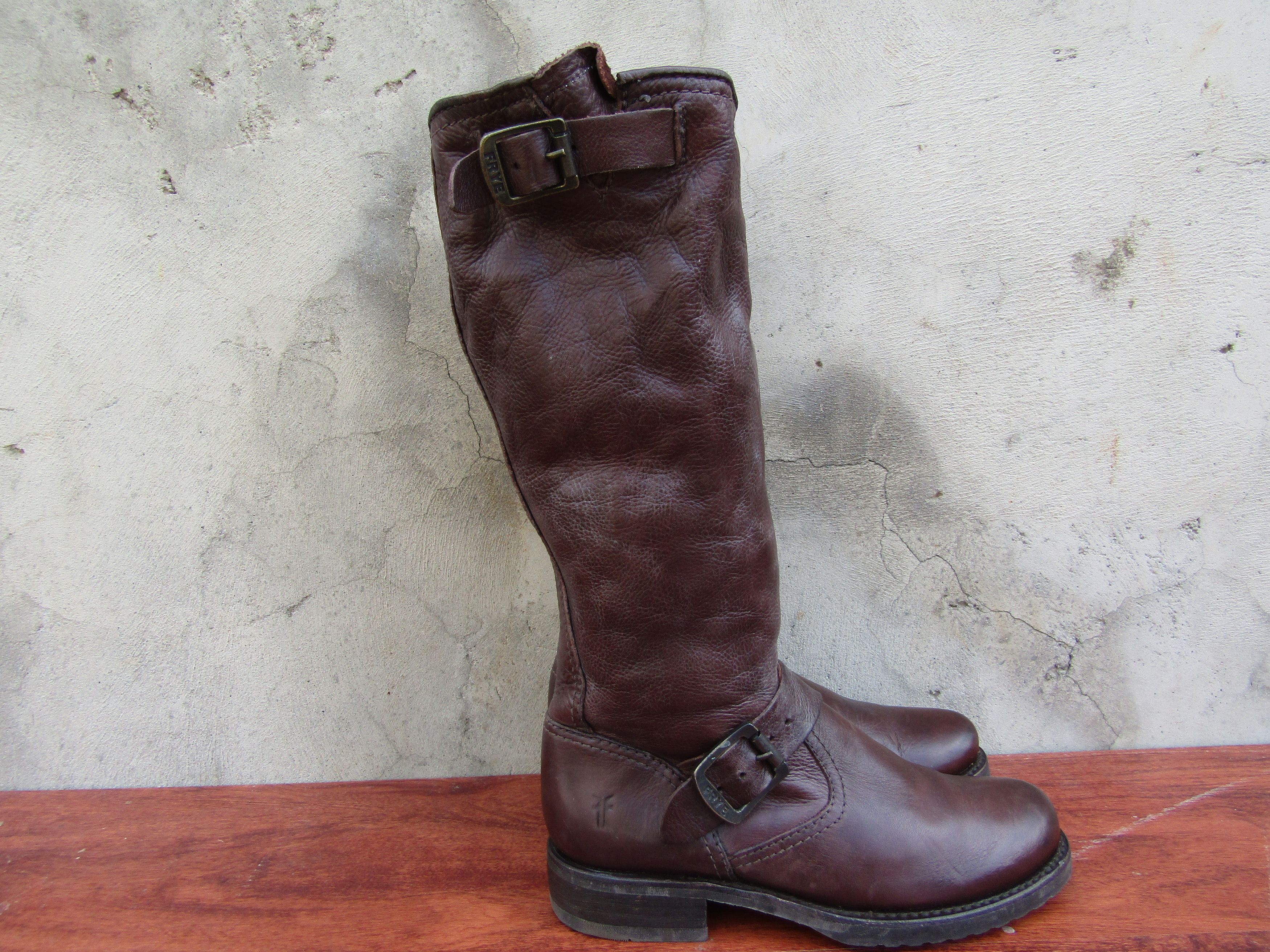 Frye FRYE Boots Womens 'Veronica' Tall Leather Slouchy Moto Size US 5.5 / IT 35.5 - 2 Thumbnail
