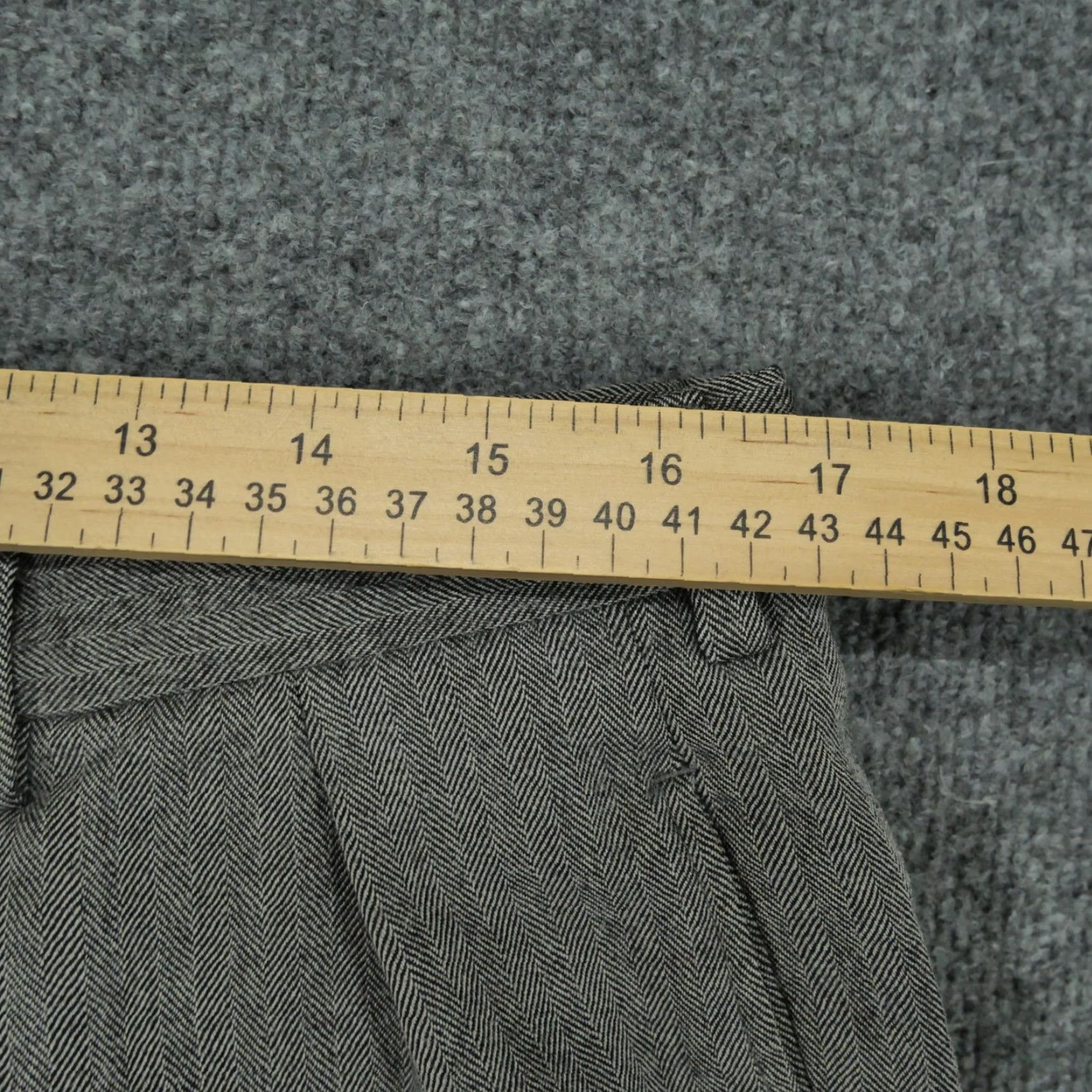 Vintage VINTAGE Herringbone Pants Mens 34x26 Grey Black Dress Wool Slacks 50s 60s Size US 34 / EU 50 - 4 Thumbnail