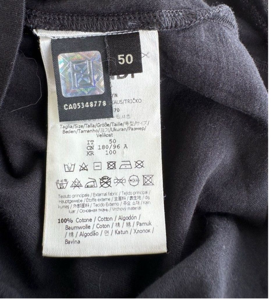 Fendi Fendi Karl Loves Fendi Black Tee -Rhinestone Made in Italy Size US M / EU 48-50 / 2 - 6 Thumbnail