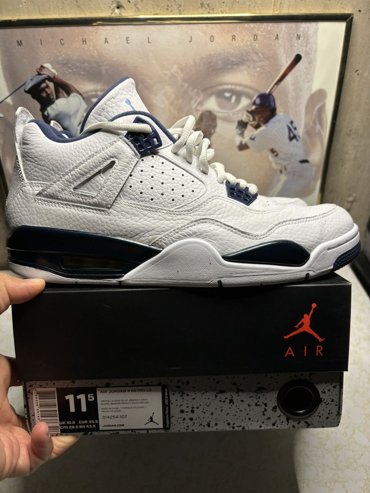 Jordan Brand Jordan Retro 4 ‘legend blue “ Size US 11.5 / EU 44-45 - 1 Thumbnail