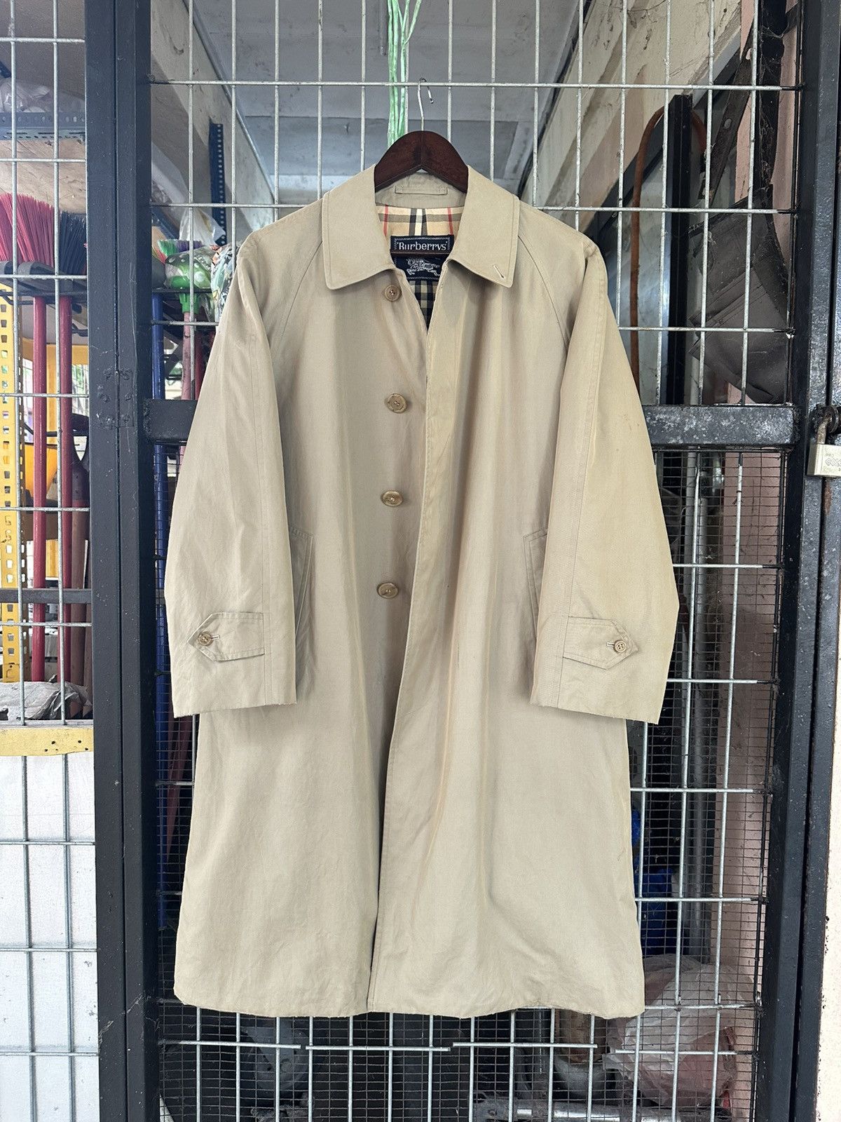 Burberry 👹Vintage Burberrys Prorsum Nova Check Lined Trench Coat Size US M / EU 48-50 / 2 - 2 Thumbnail