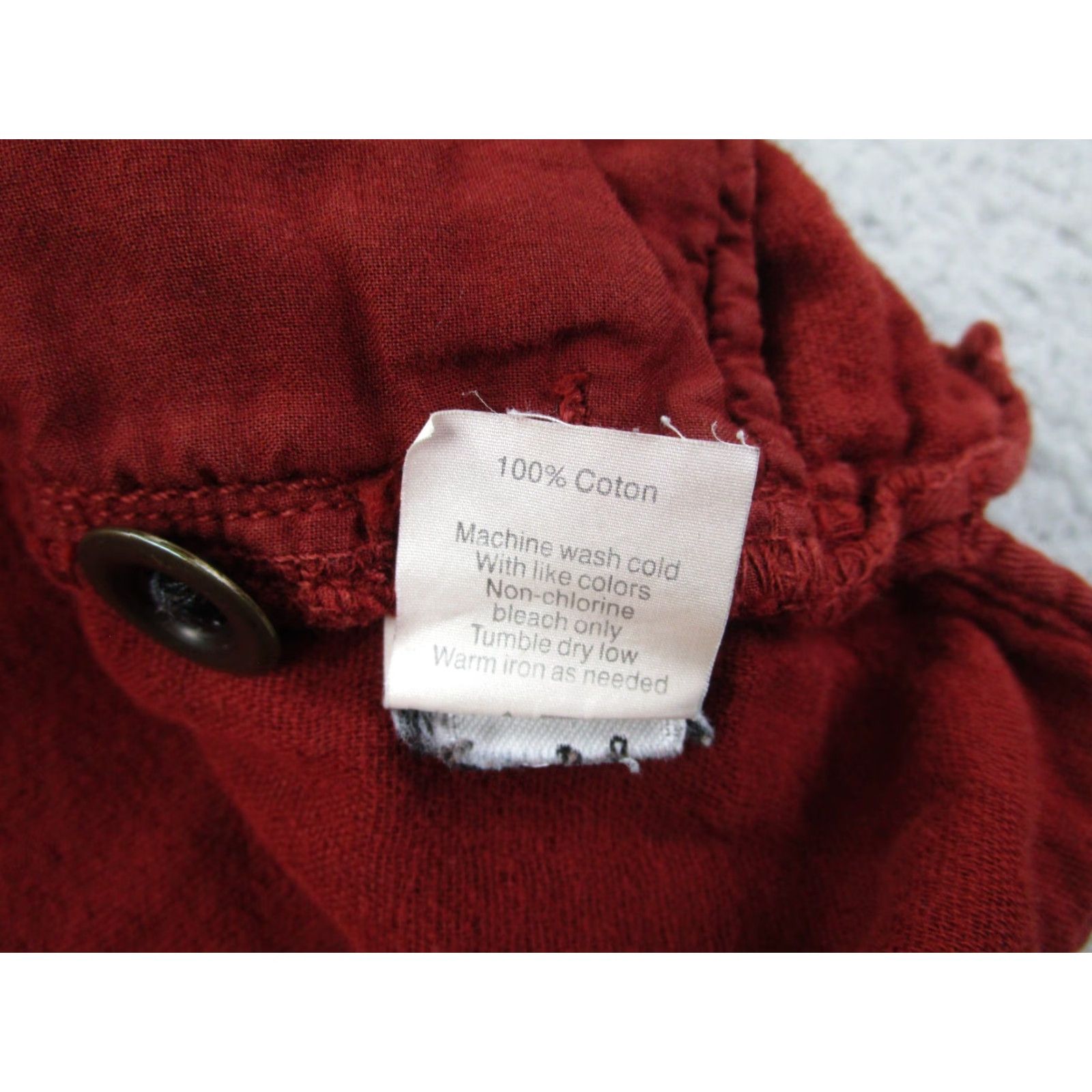 Madewell VINTAGE Madewell Shirt Womens XS Red Orange Shacket Boho Western Indie Herringbone Size XS / US 0-2 / IT 36-38 - 5 Thumbnail