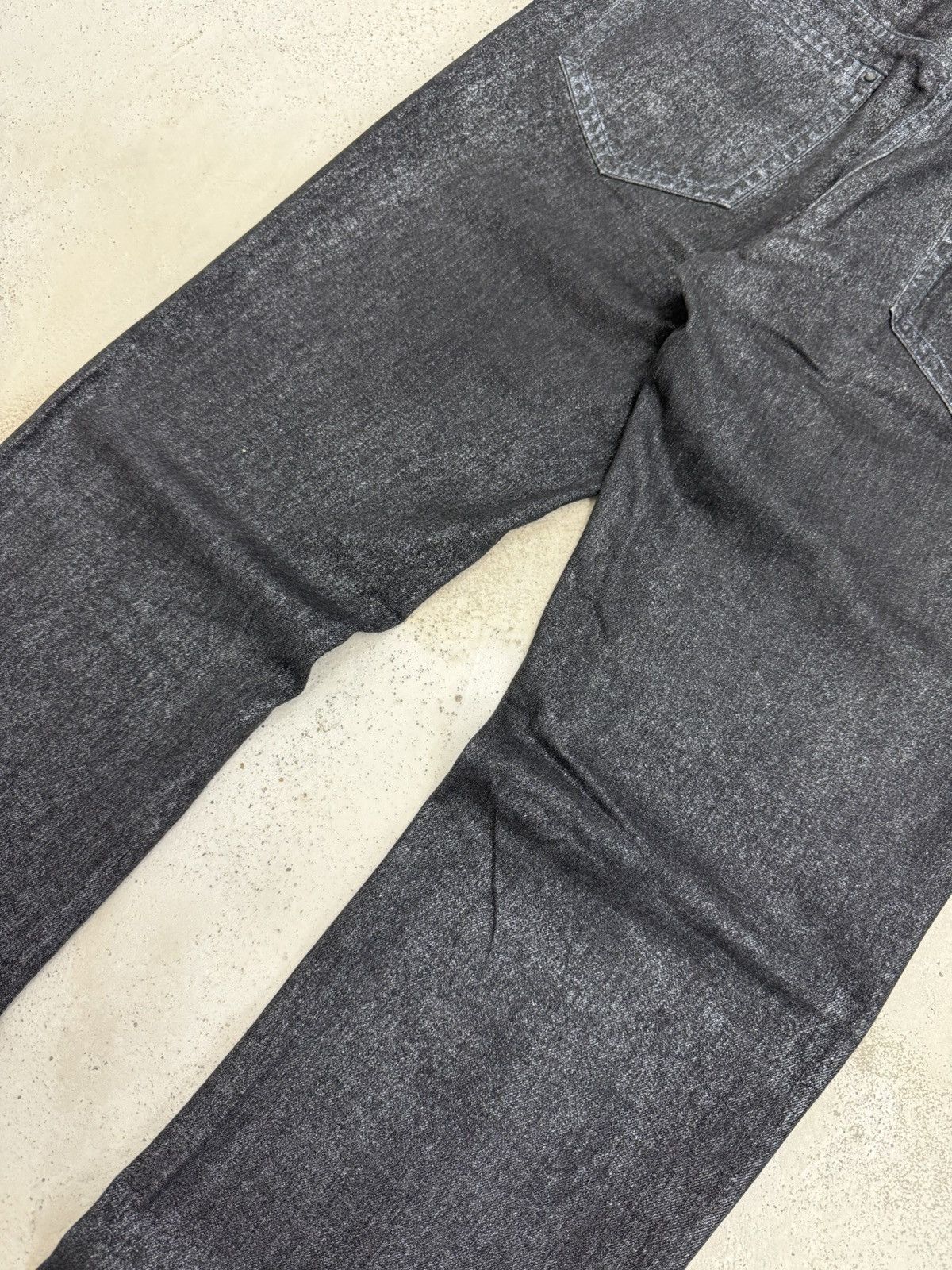 If Six Was Nine Buona Giornata Black Coated Shine Loose Straight Jeans Size US 30 / EU 46 - 13 Thumbnail