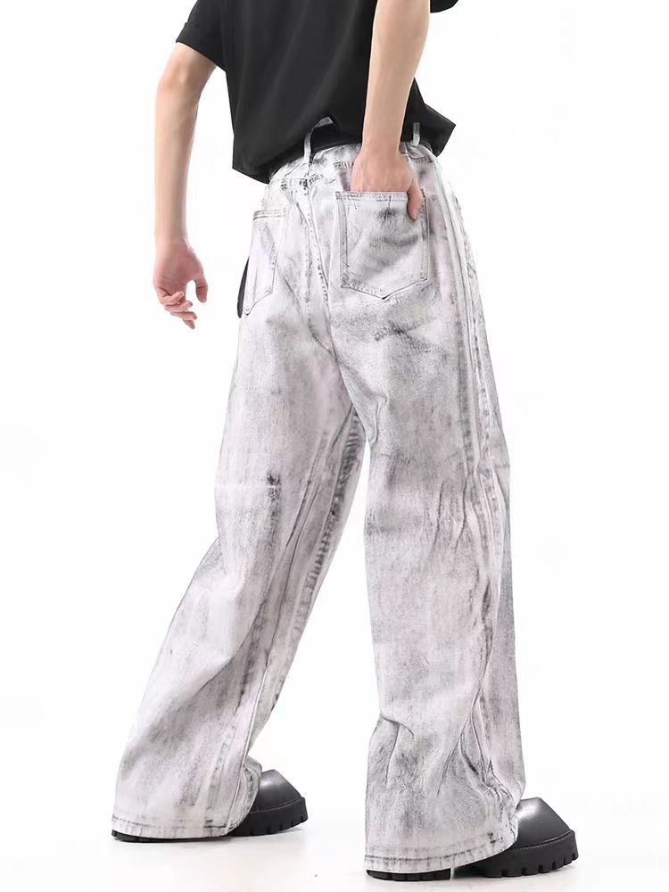 Japanese Brand × Jean Vintage washed and distressed scrap wide leg jeans Size US 30 / EU 46 - 1 Thumbnail