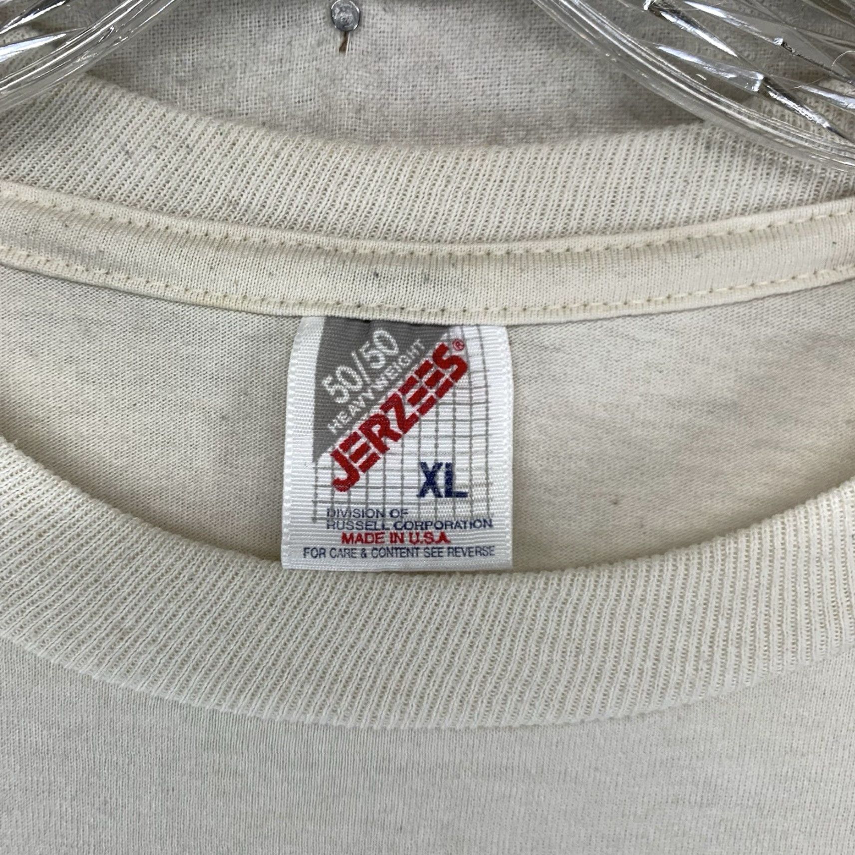 Jerzees VINTAGE JERZEES GOLEM Card Game T-Shirt XL Ivory 90s Graphic Monsters Mad Scientist Mens Size US XL / EU 56 / 4 - 4 Thumbnail