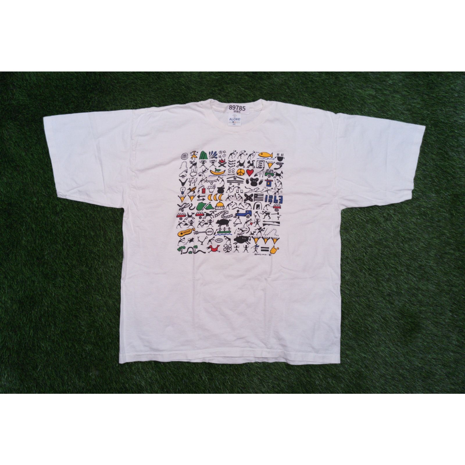 Vintage Vintage 90s Alore Bowling Signed Art Tee Size US XXL / EU 58 / 5 - 4 Thumbnail