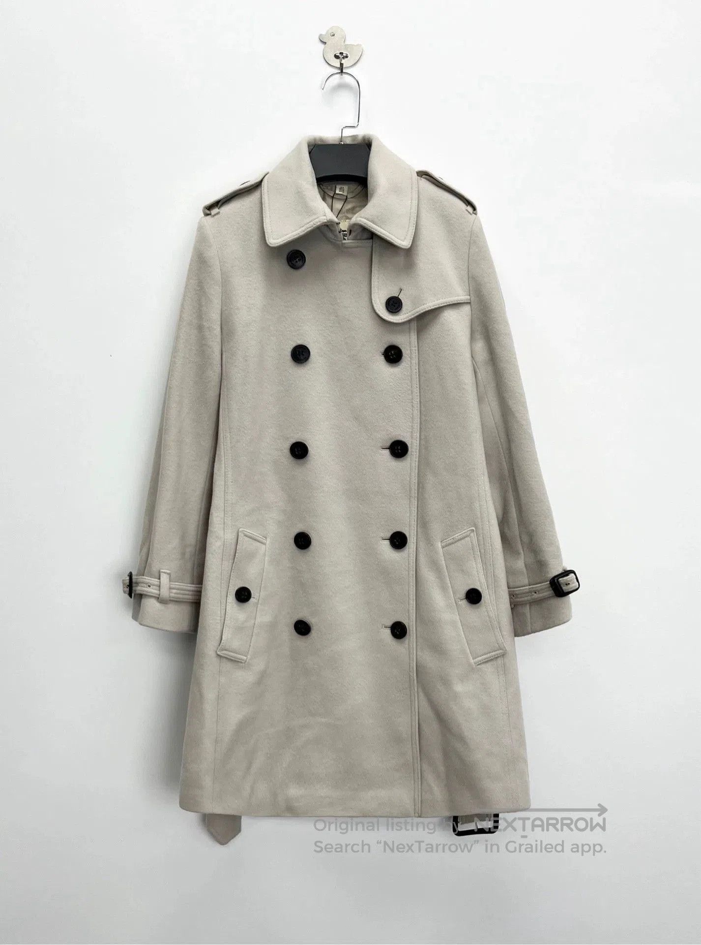 burberry beige cashmere blend trench coat.