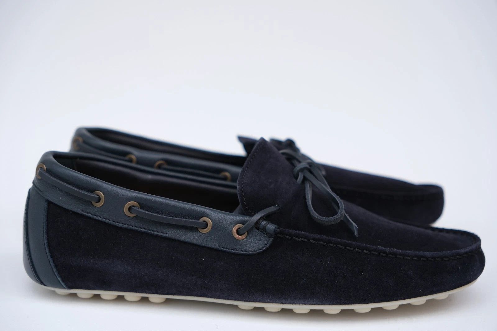 Loro Piana New Loro Piana Dot Sole Navy Suede Loafers UK 8 US 9 EU 42 Size US 9 / EU 42 - 3 Thumbnail