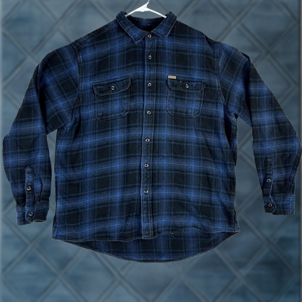 Orvis Orvis Flannel Shirt Jacket Mens 2XL Blue Plaid Logo Pockets Shacket Outdoor Vintage: No, 2XL? Size US XXL / EU 58 / 5 - 1 Thumbnail