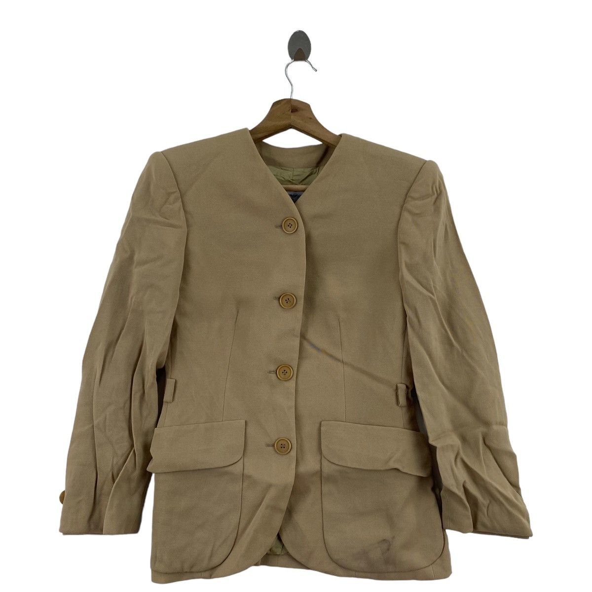 Emporio Armani EMPORIO ARMANI Italian Brand Button Up Beige Blazer Coat Size XS / US 0-2 / IT 36-38 - 1 Thumbnail