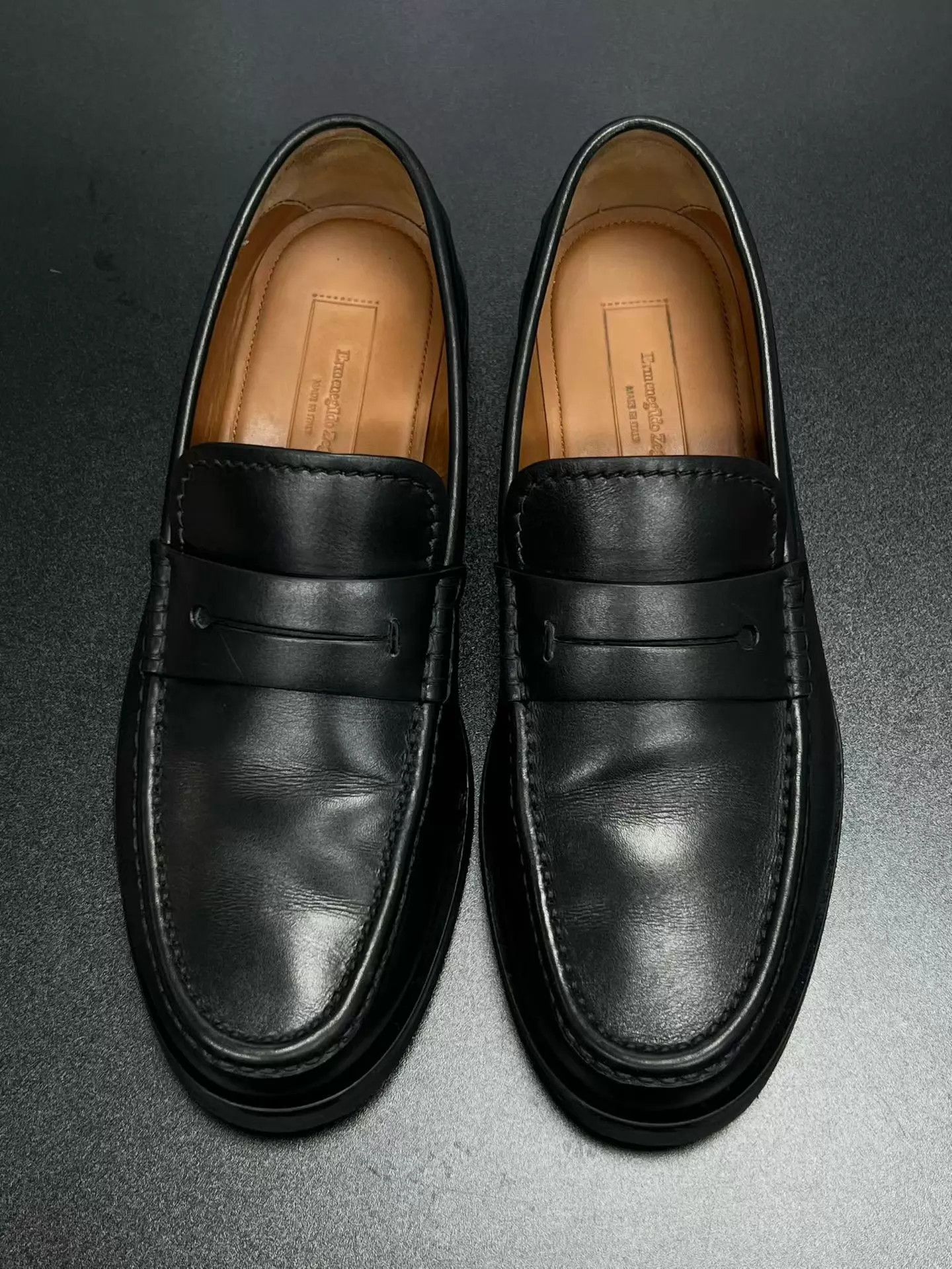 Ermenegildo Zegna Zegna leather loafers black 40.5 mint old money Size US 7.5 / EU 40-41 - 3 Thumbnail