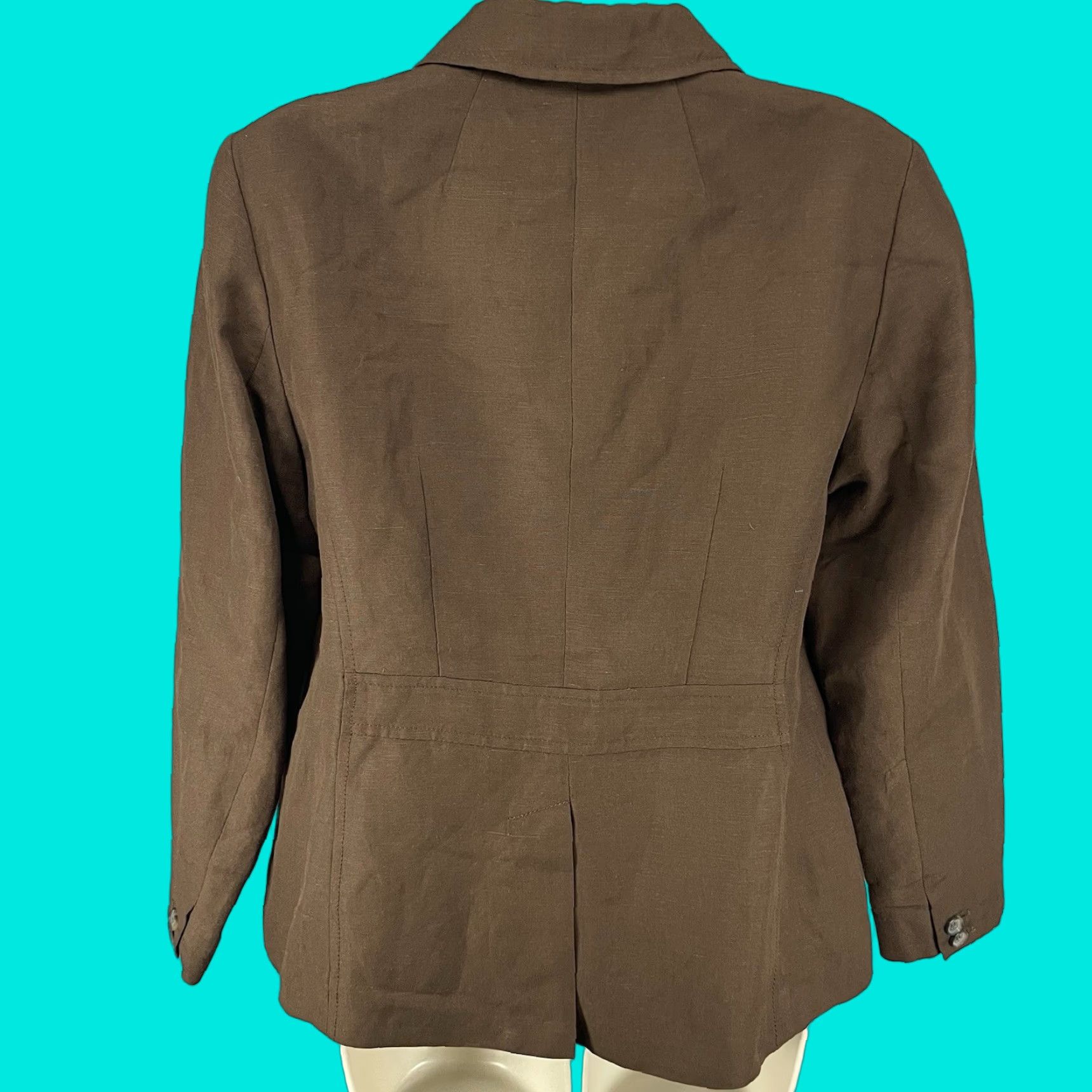 Talbots Talbots Blazer Brown Linen Blend 3 Button Vented Lightweight Petite 10P Womens Jacket Size L / US 10 / IT 46 - 1 Thumbnail
