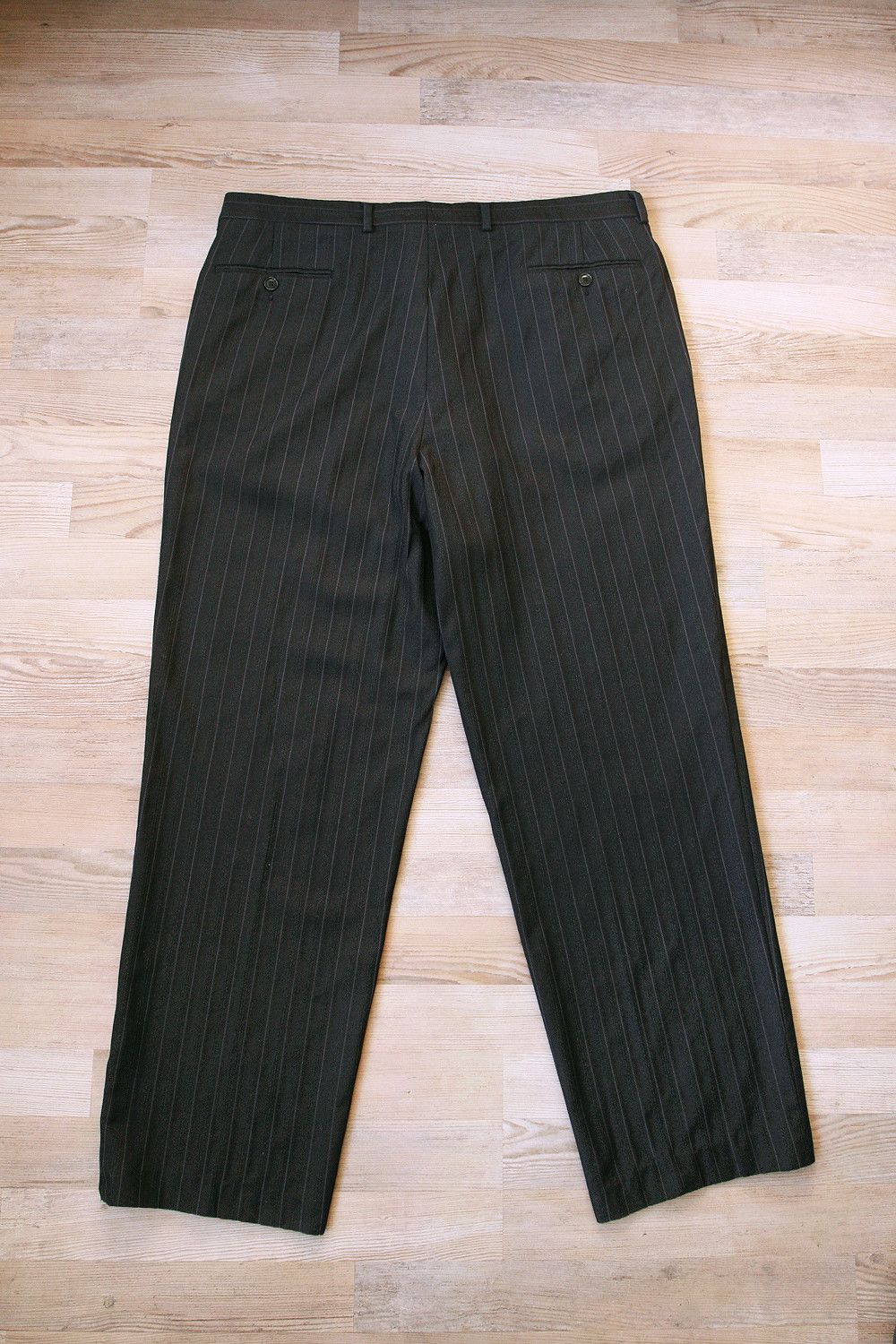 Kenzo Vintage KENZO Homme Wool Wide Leg Pants Black Striped Size US 36 / EU 52 - 4 Thumbnail