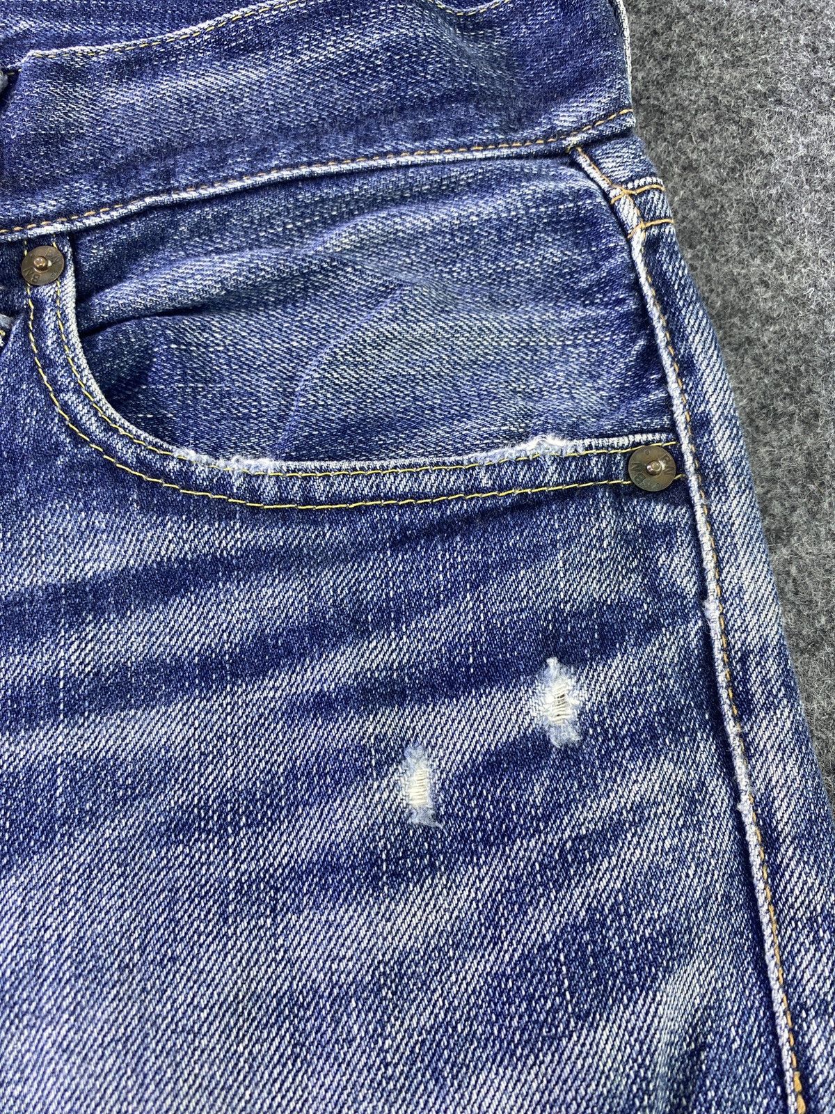 Japanese Brand × Jean Back Number Distressed Blue Wash Jeans - J936 Size US 32 / EU 48 - 16 Thumbnail