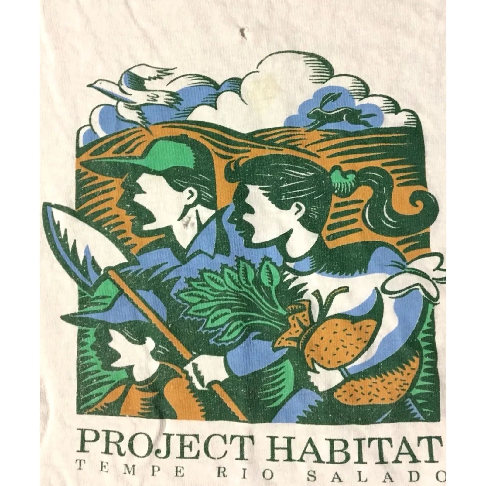 Fruit Of The Loom VINTAGE Tempe Rio Salado Habitat Shirt Mens XL White Fruit of the Loom Graphic Tee 90s Nature Arizona Boho Distressed Single Stitch Size US XL / EU 56 / 4 - 3 Thumbnail