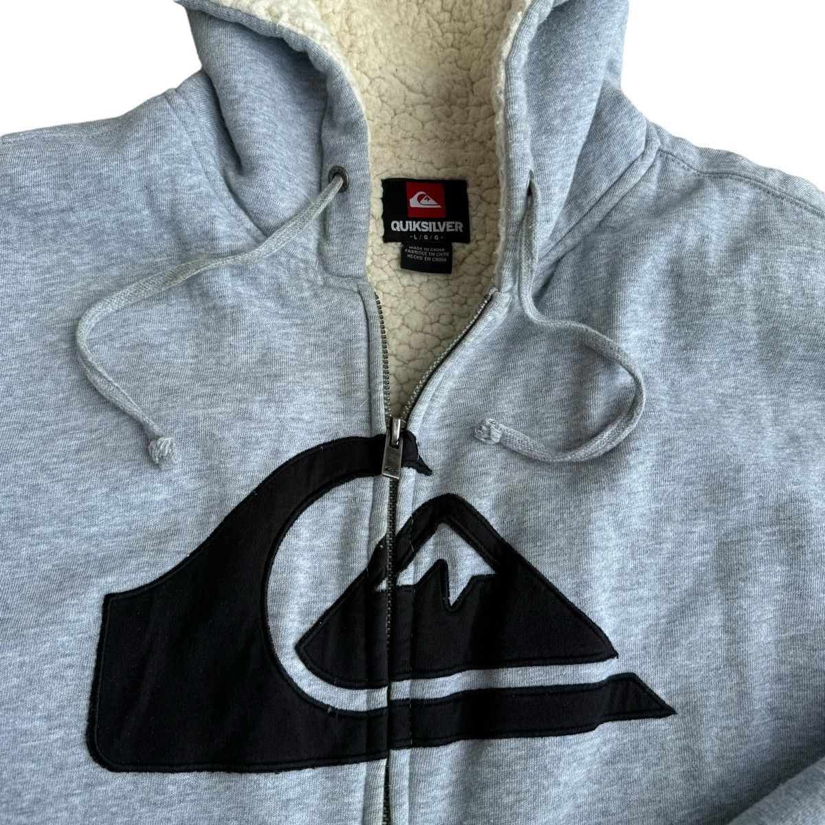 Billabong × Quiksilver × Vintage Insane Y2K Quiksilver Sherpa Lined Surfer Zip Up Hoodie Punk Size US L / EU 52-54 / 3 - 4 Thumbnail