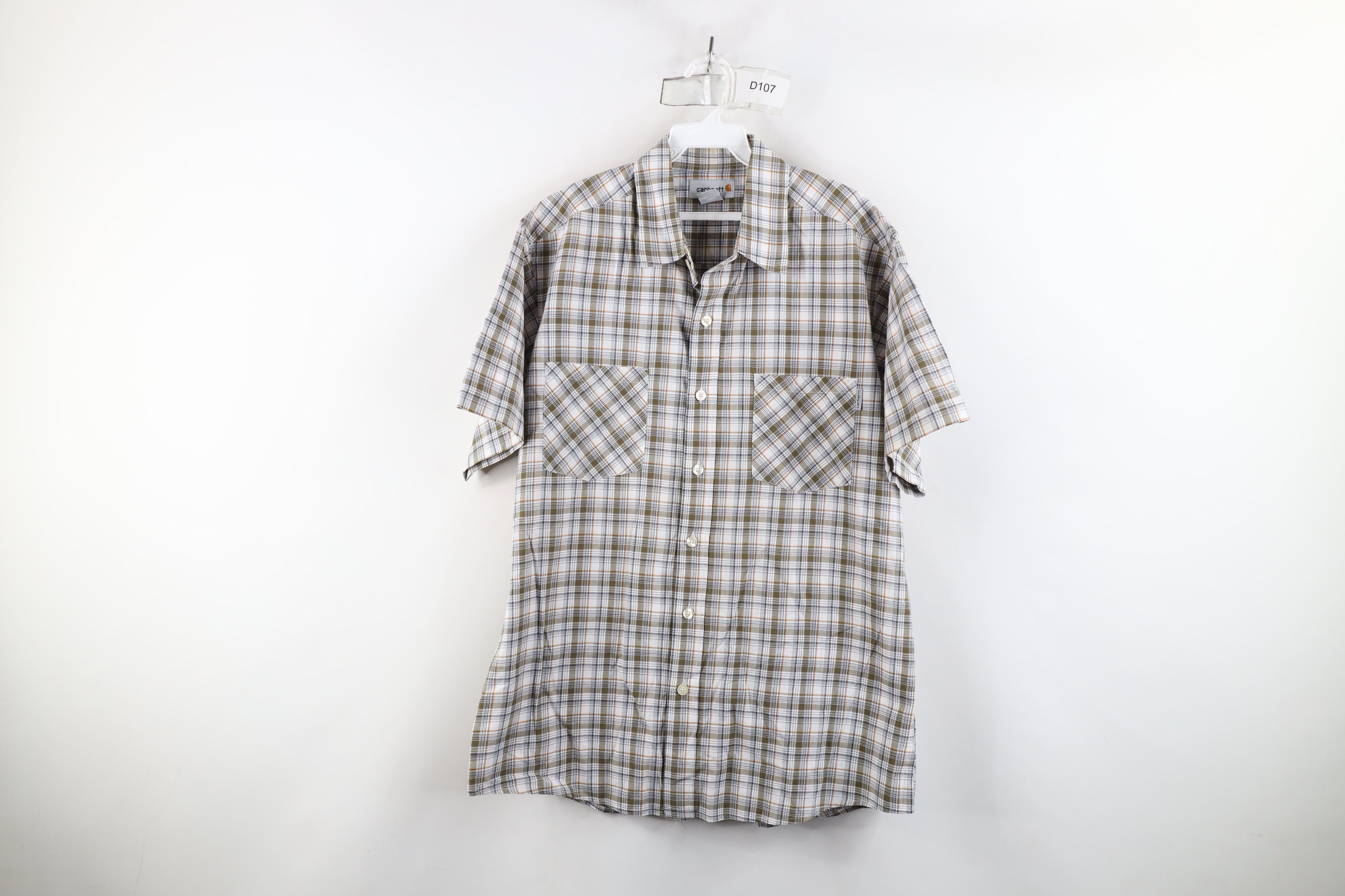 Carhartt × Vintage Vintage Carhartt Short Sleeve Collared Button Shirt Plaid Size US L / EU 52-54 / 3 - 1 Thumbnail