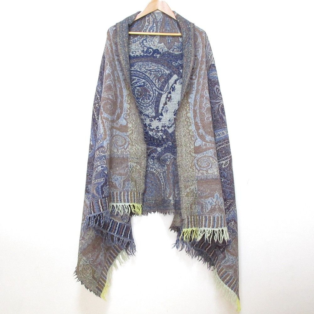 Other 45 45R Indian Wool Jacquard Fringe Stole Others Shawl DUTY FREE for USA Size ONE SIZE - 1 Thumbnail