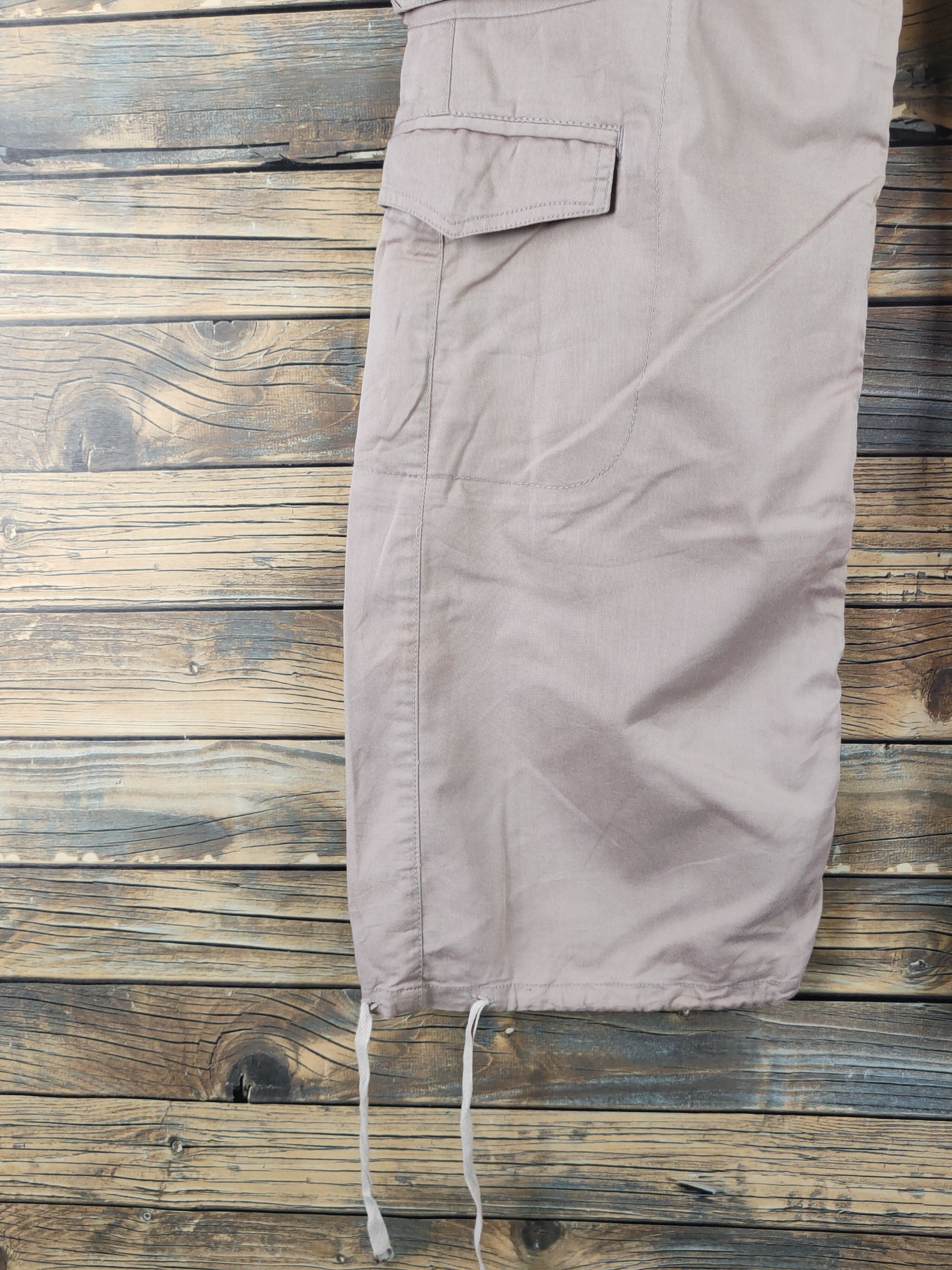 Japanese Brand DL Miss Alice Beige Multipocket Tactical Cargo Pants #478 Size 27" / US 4 / IT 40 - 4 Thumbnail