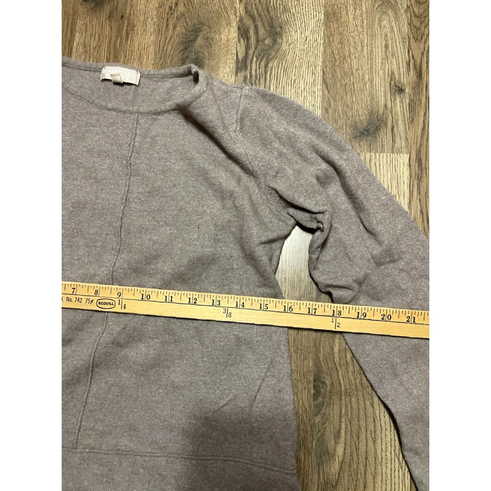 Vintage Benedetta B Women's Shirt, Long Sleeve, Crew Neck, Brown, Size L, Regular, Basic Modern T-Shirt, Casual, Fall Spring Summer, Womens Size L / US 10 / IT 46 - 5 Thumbnail