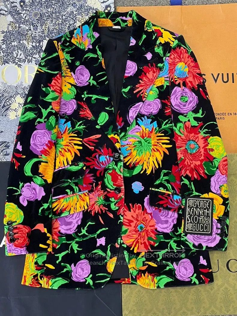 Gucci Gucci Runway Velvet Floral Blazer. Size US M / EU 48-50 / 2 - 1 Thumbnail