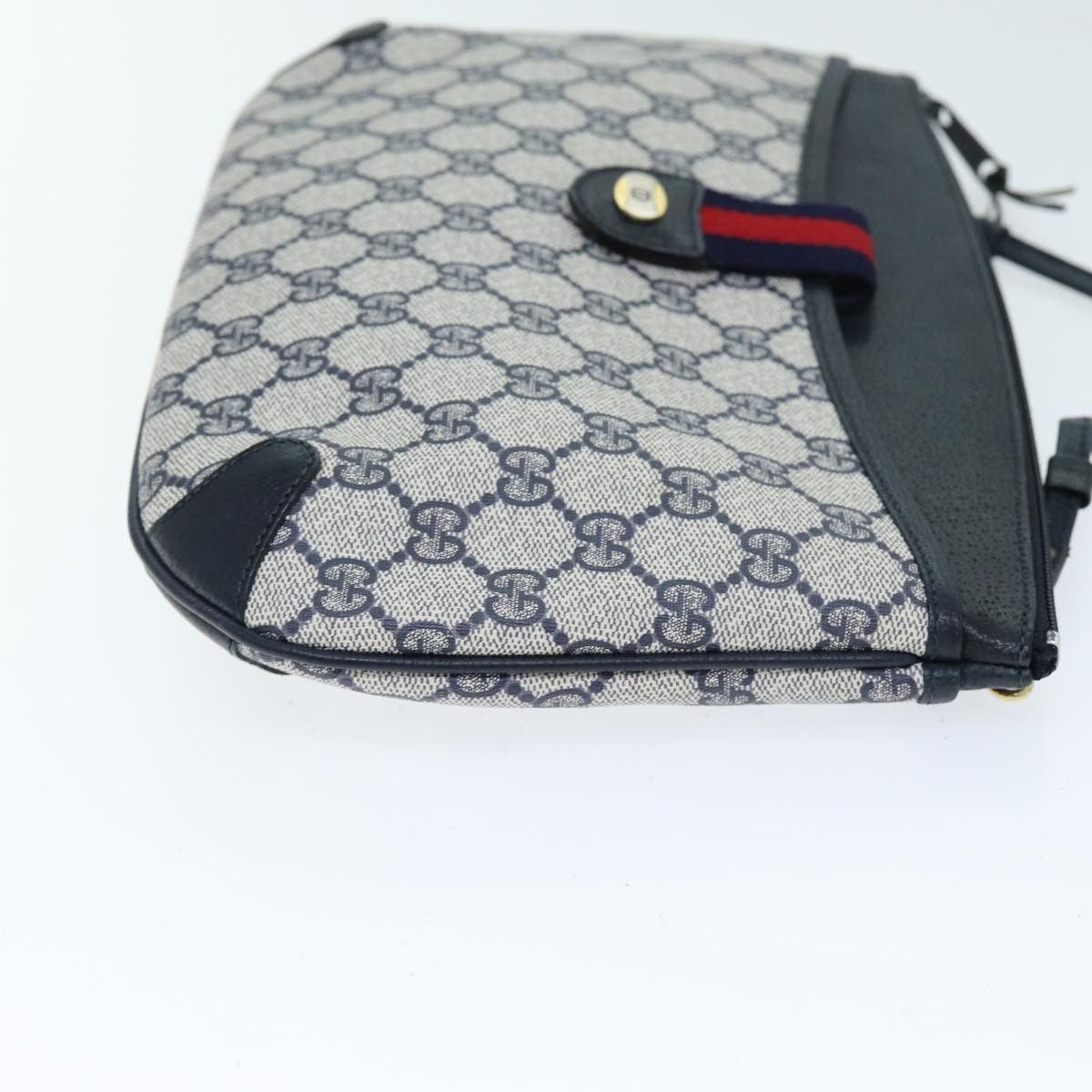 Gucci GUCCI GG Supreme Sherry Line Shoulder Bag Pvc Navy Red 904 Size ONE SIZE - 4 Thumbnail