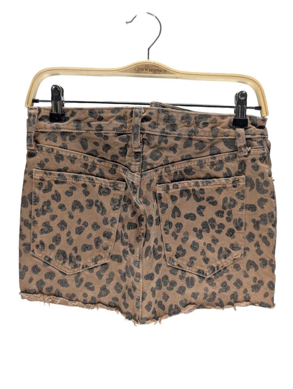 Abercrombie & Fitch Abercrombie & Fitch Leopard Print Denim Mini Skirt (Size 00) Size 25" / US 0 / IT 36 - 2 Thumbnail