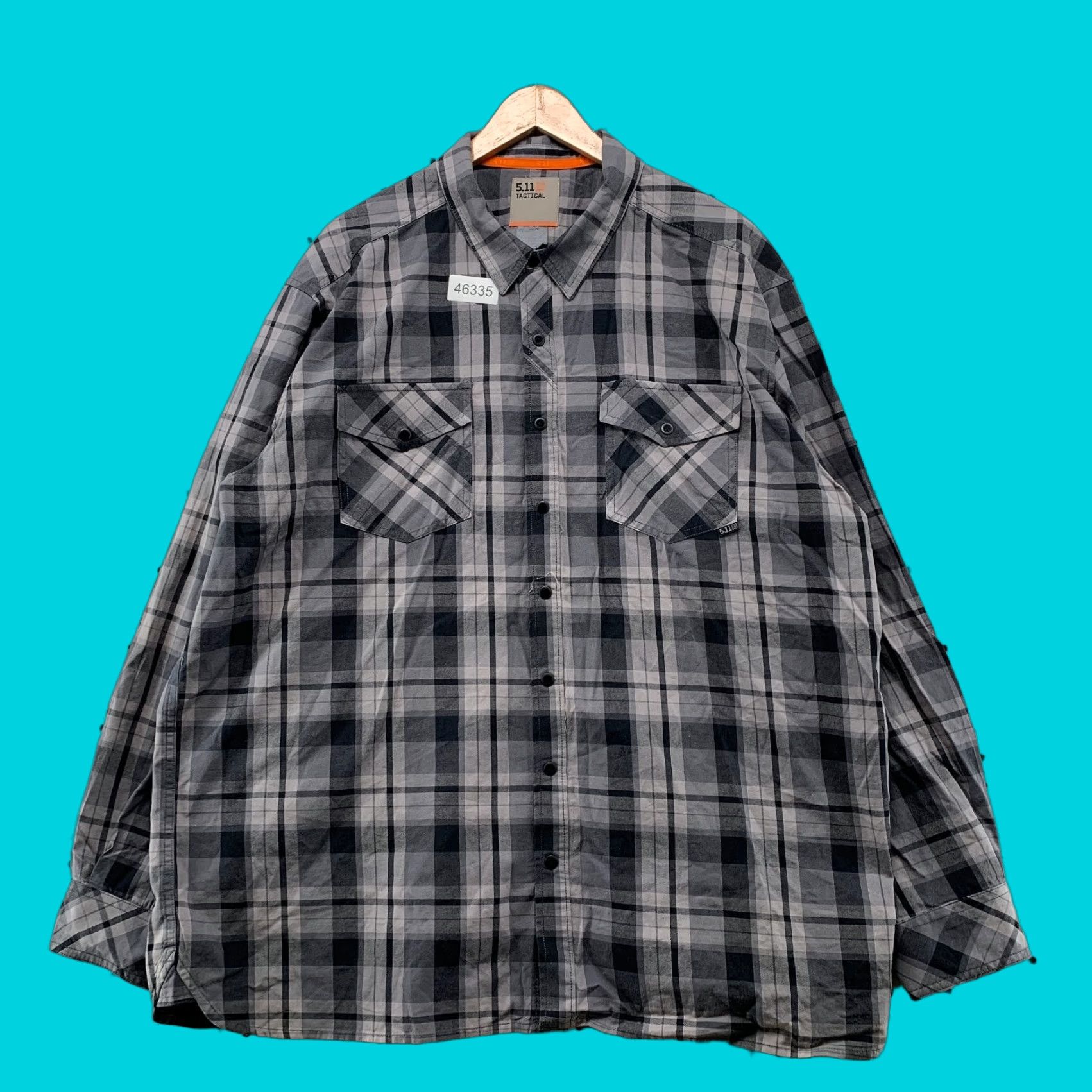 Vintage 5.11 Tactical Plaid Shirt Mens 2XL Gray Plaid Long Sleeve Rapid Entry Shirt Mens 2XL Gray Plaid Long Sleeve Button-Up Casual Workwear Mens Size US XXL / EU 58 / 5 - 1 Thumbnail