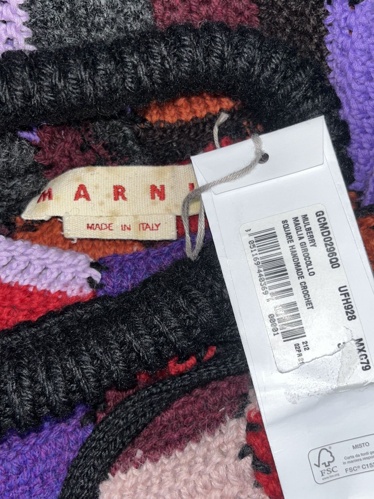 Marni MARNI CREWNECK CROCHET MULTICOLOR SWEATER Size US S / EU 44-46 / 1 - 9 Thumbnail
