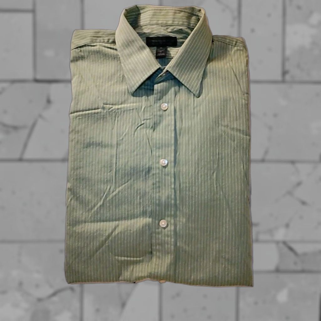 slim fit dress slacks Express Hidden Placket Shirt in Juniper by Habitat Clothing Small main image 1