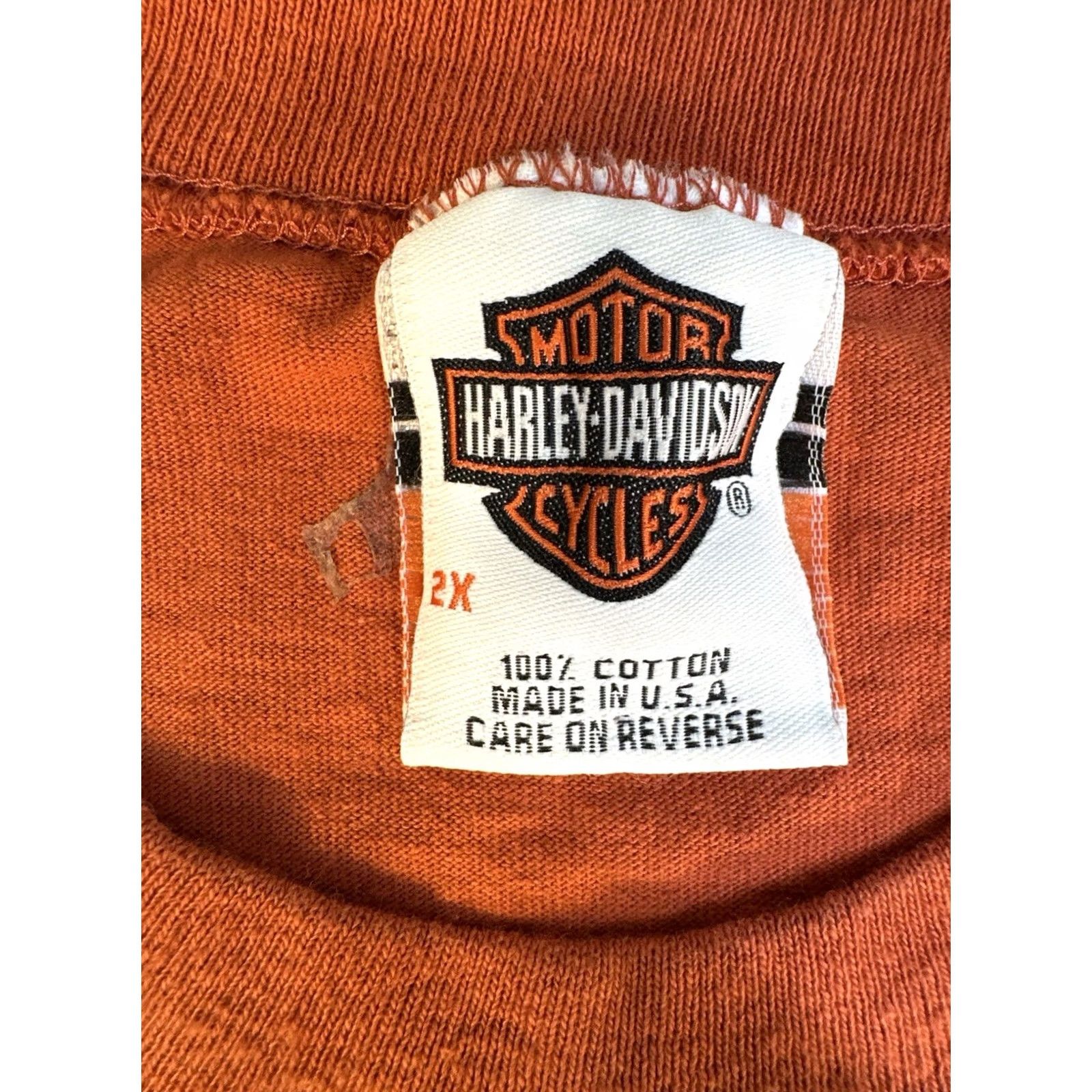 Harley Davidson VINTAGE Harley-Davidson Flame Skull Sleeveless Shirt 2XL Made in USA Orange Mens Shirt XS? Size US XXL / EU 58 / 5 - 2 Thumbnail