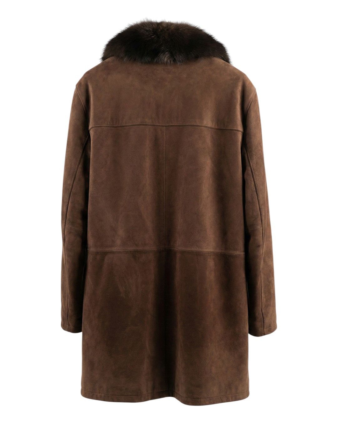 Brioni NUTRIA SHEARLING LEATHER HEAVY COAT WITH FOX FUR COLLAR Size US L / EU 52-54 / 3 - 2 Thumbnail