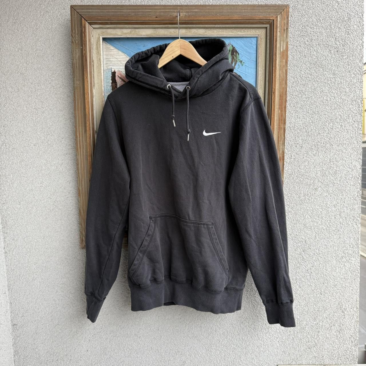Nike Nike Hoodie Mini Swoosh Black Faded 2000s Size US S / EU 44-46 / 1 - 1 Thumbnail