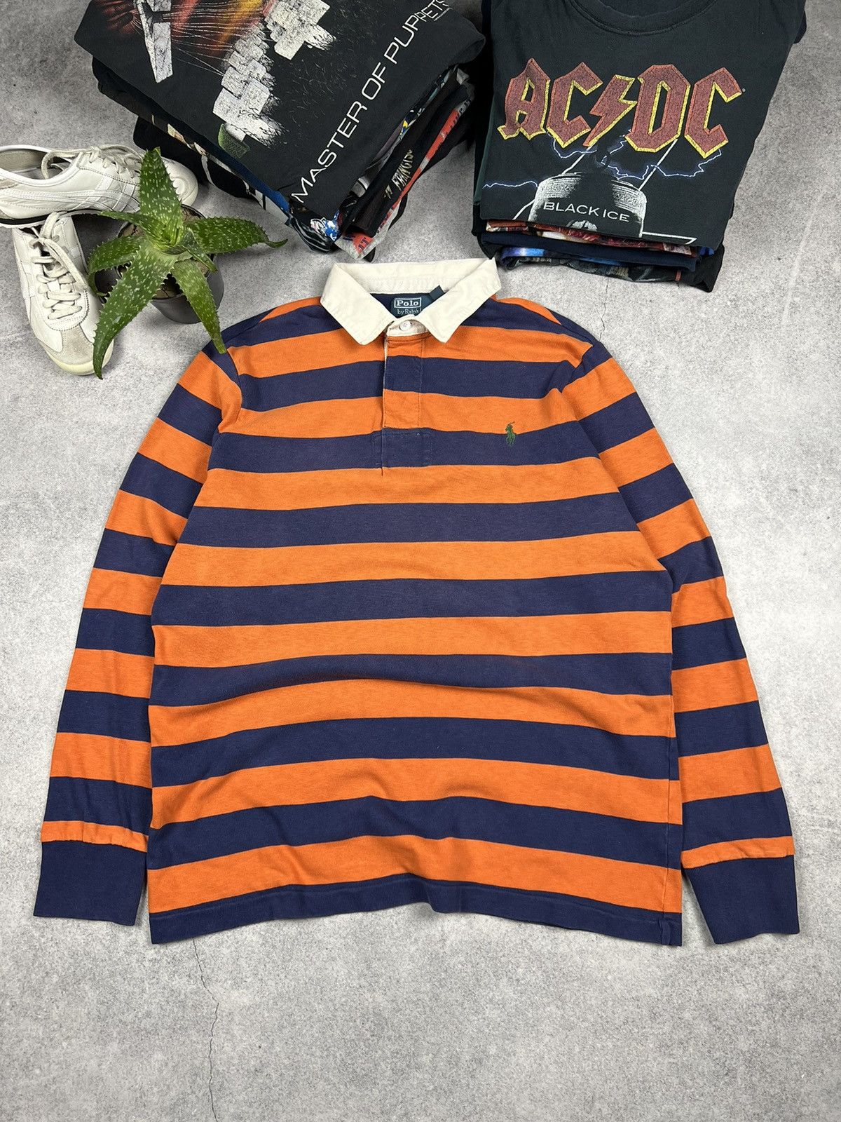 Polo Ralph Lauren × Ralph Lauren × Vintage Vintage Polo Ralph Lauren Rugby Stripped Y2K Longsleeve Size US XL / EU 56 / 4 - 1 Thumbnail