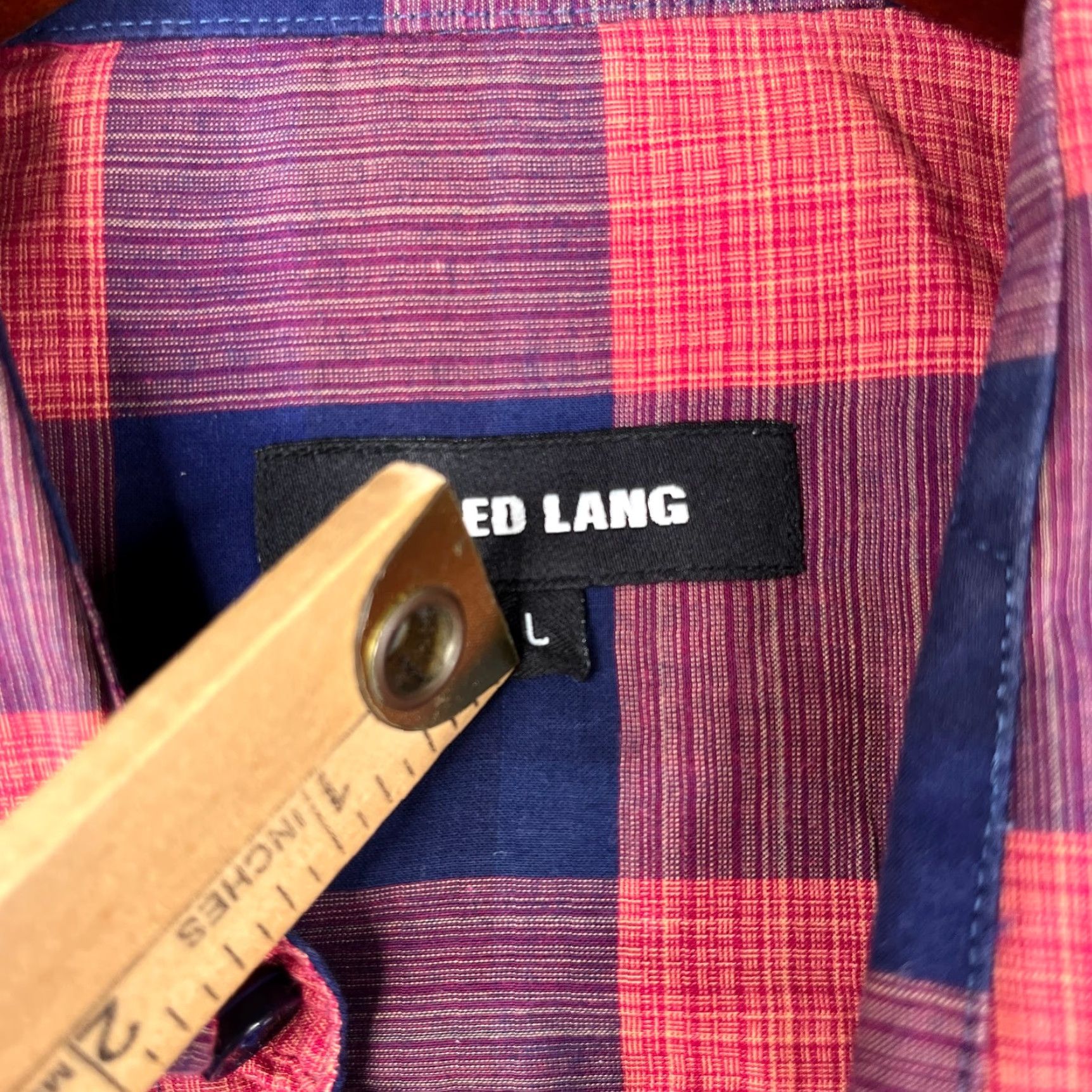 Jared Lang Jared Lang Shirt Large Navy Pink Check Casual Button Up Long Sleeve Mens Size US L / EU 52-54 / 3 - 4 Thumbnail