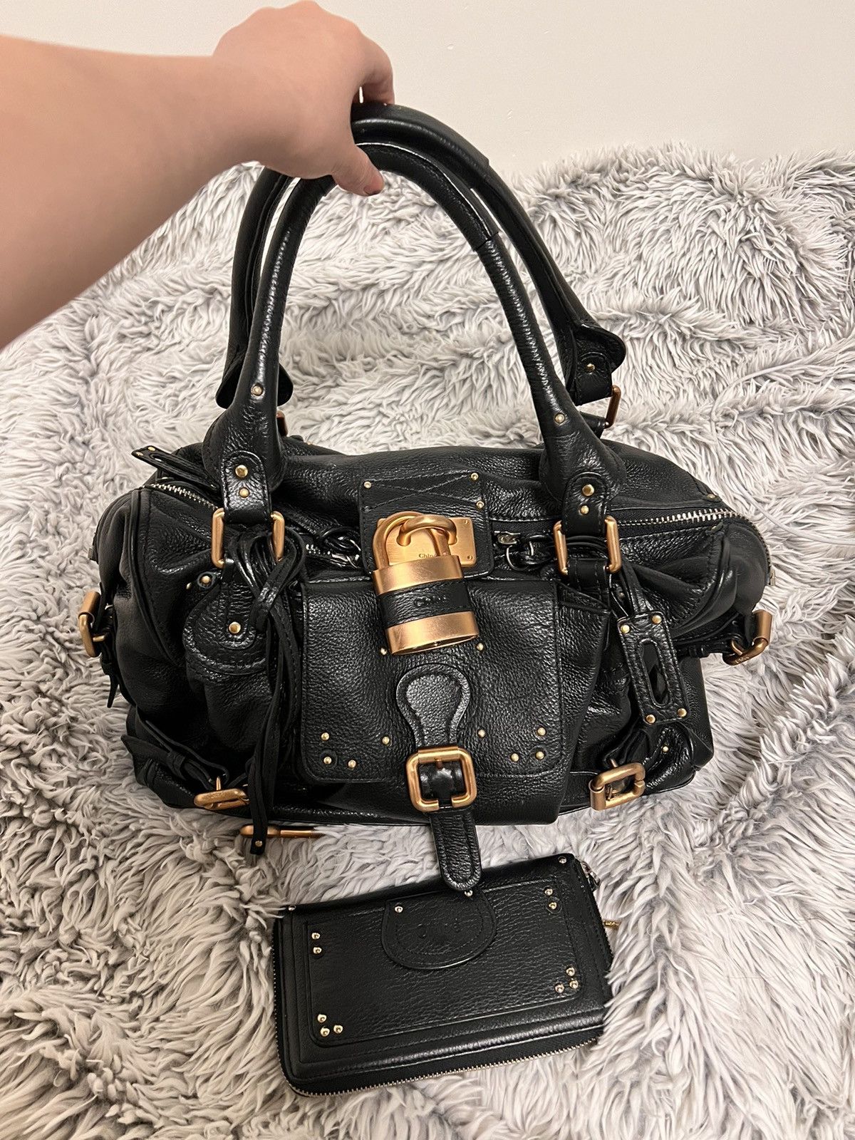 Chloe x Vintage Chloé Paddington Black Leather Shoulder Bag, Women's