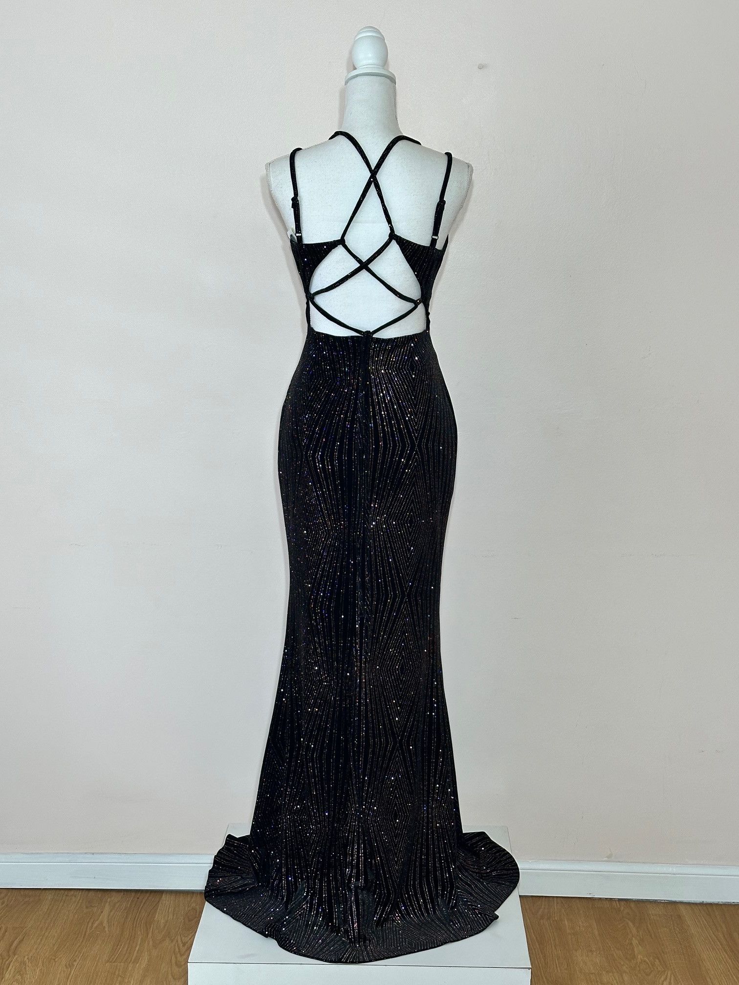 Vintage Windsor Sparkle Diamond Motif Velvet Gown Size M / US 6-8 / IT 42-44 - 4 Thumbnail