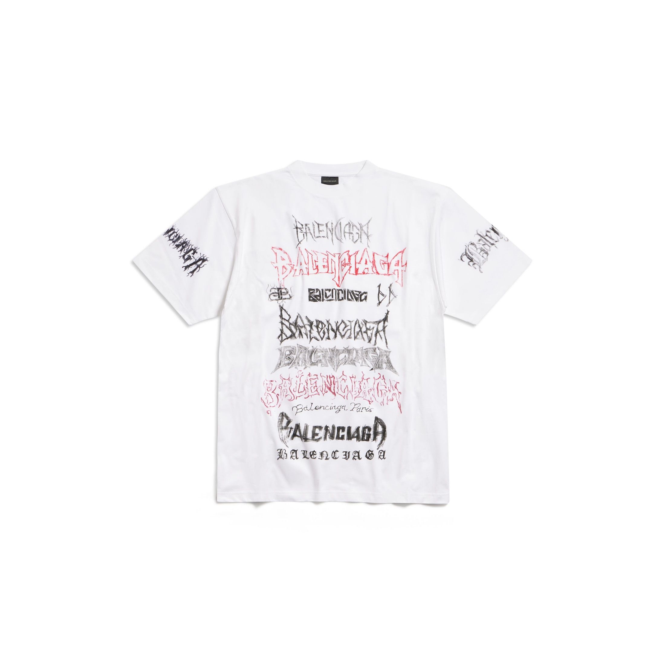 Balenciaga DIY METAL T-SHIRT LARGE FIT IN WHITE/BLACK/RED Size US M / EU 48-50 / 2 - 1 Thumbnail