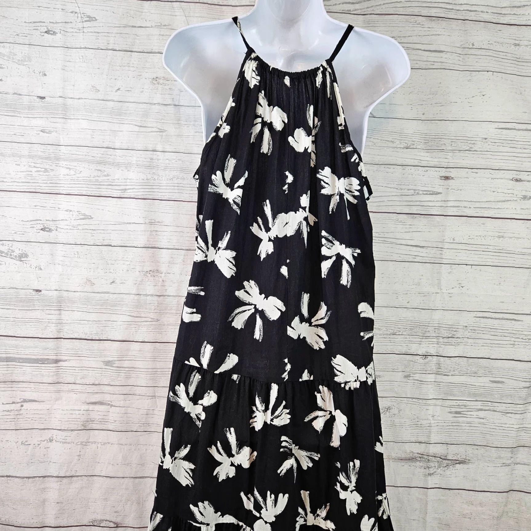 Vintage ee:some Womens Maxi Dress S Small Black Cotton Sleeveless Casual Summer Spring Maxi Womens Small Black Cotton Sleeveless Dress Size S / US 4 / IT 40 - 4 Thumbnail