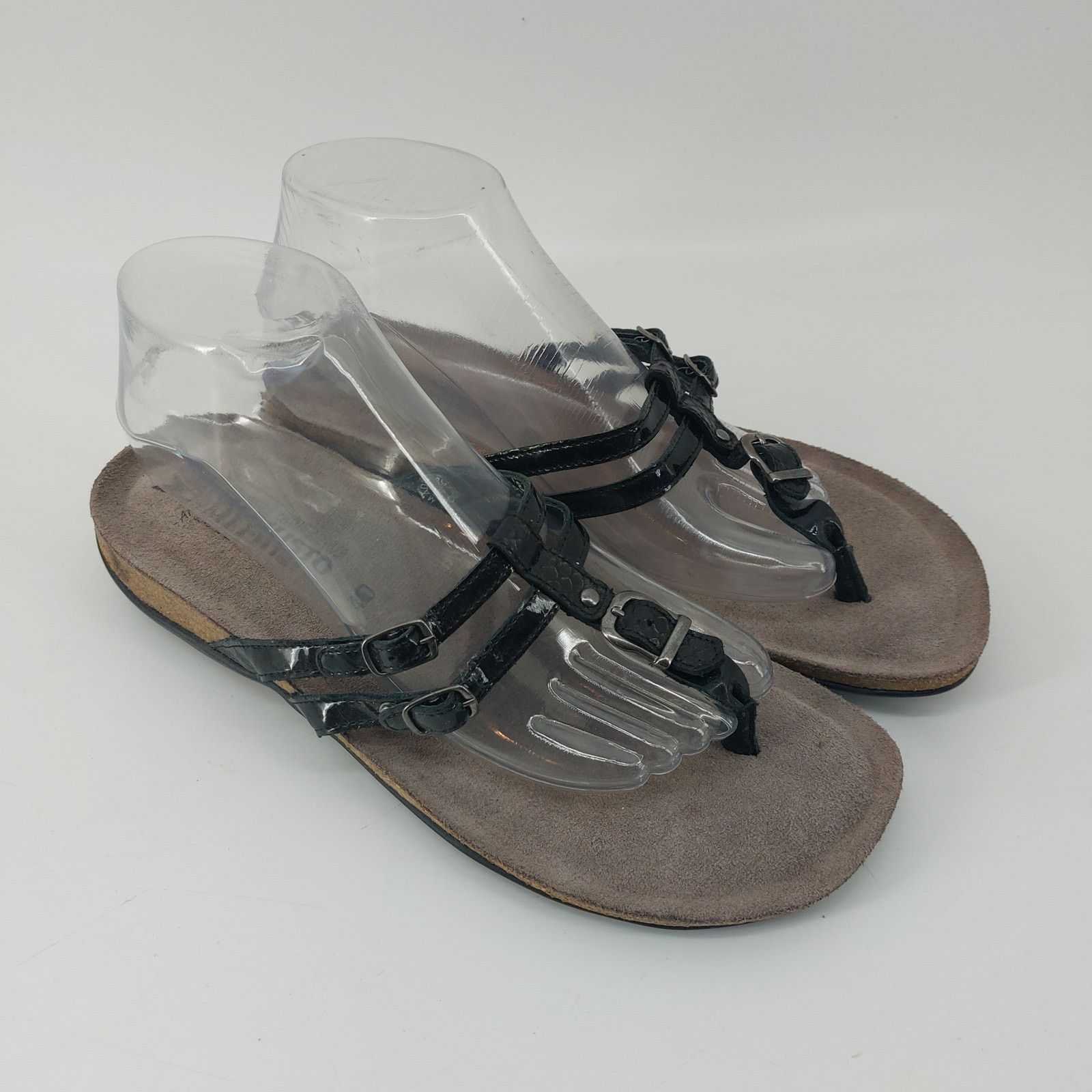 Mephisto Mephisto Womens Black Patent Leather Thong Sandals 10 EUR 40 Size US 10 / IT 40 - 2 Thumbnail